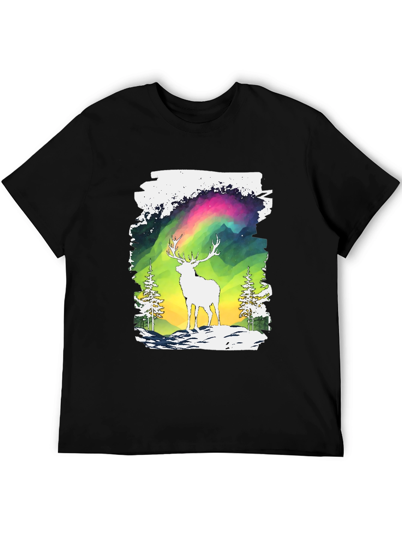 Black Deer Aurora Graphic T-Shirt view 5