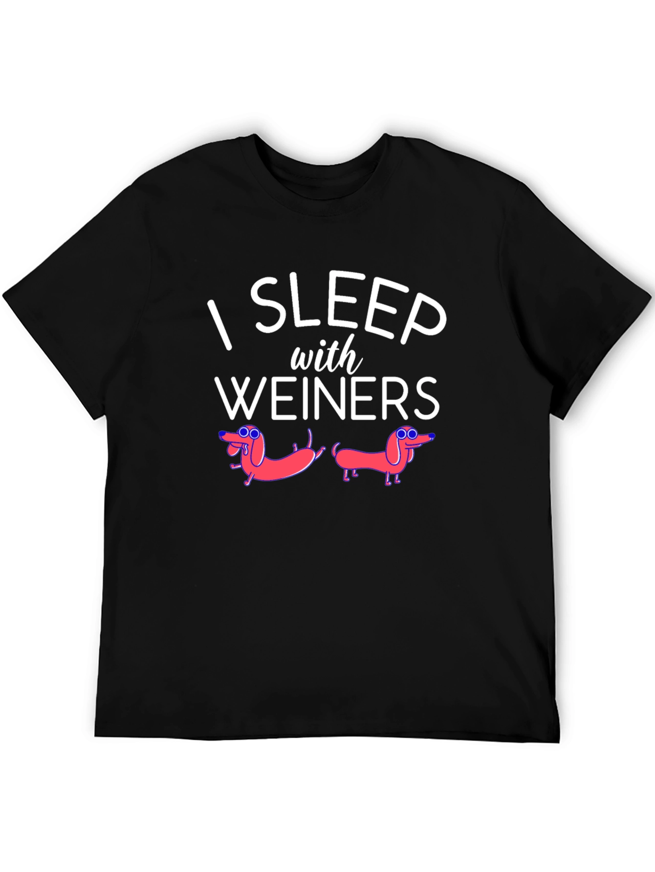 Black I Sleep With Weiners Funny Graphic Tee view 5