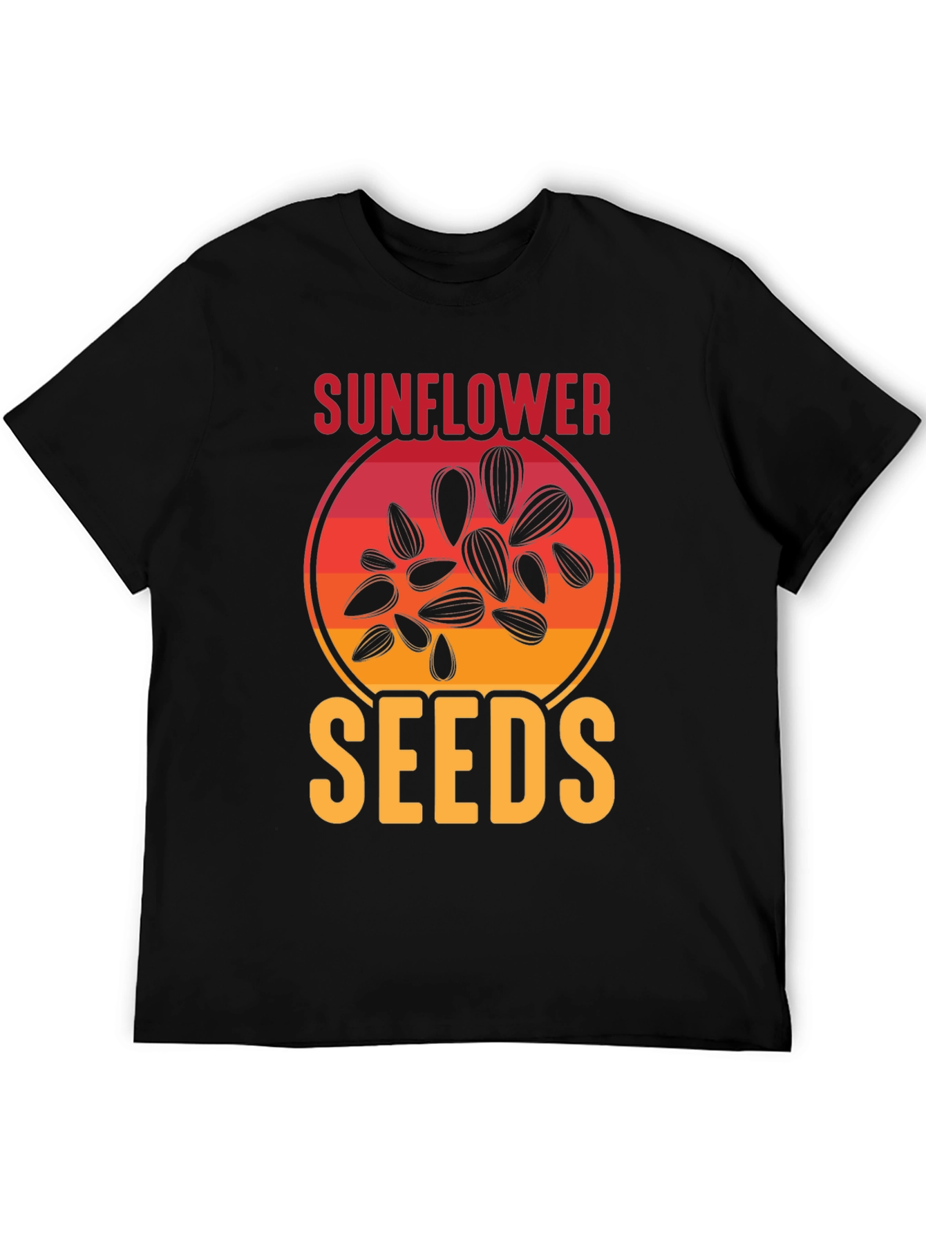 Black Sunflower Seeds Graphic Tee - Unisex Black T-Shirt view 5