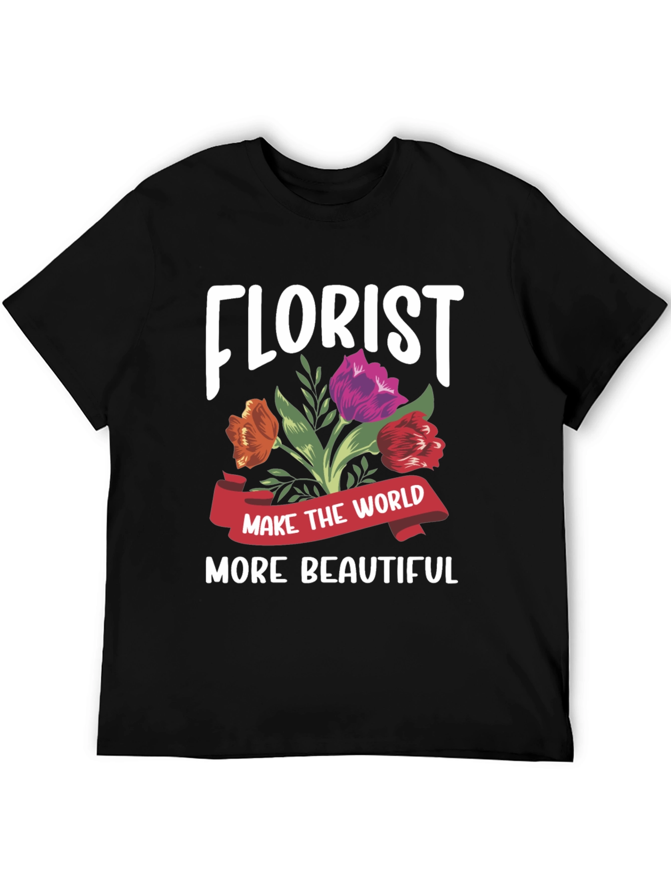 Black Florist T-Shirt - Make the World More Beautiful view 5