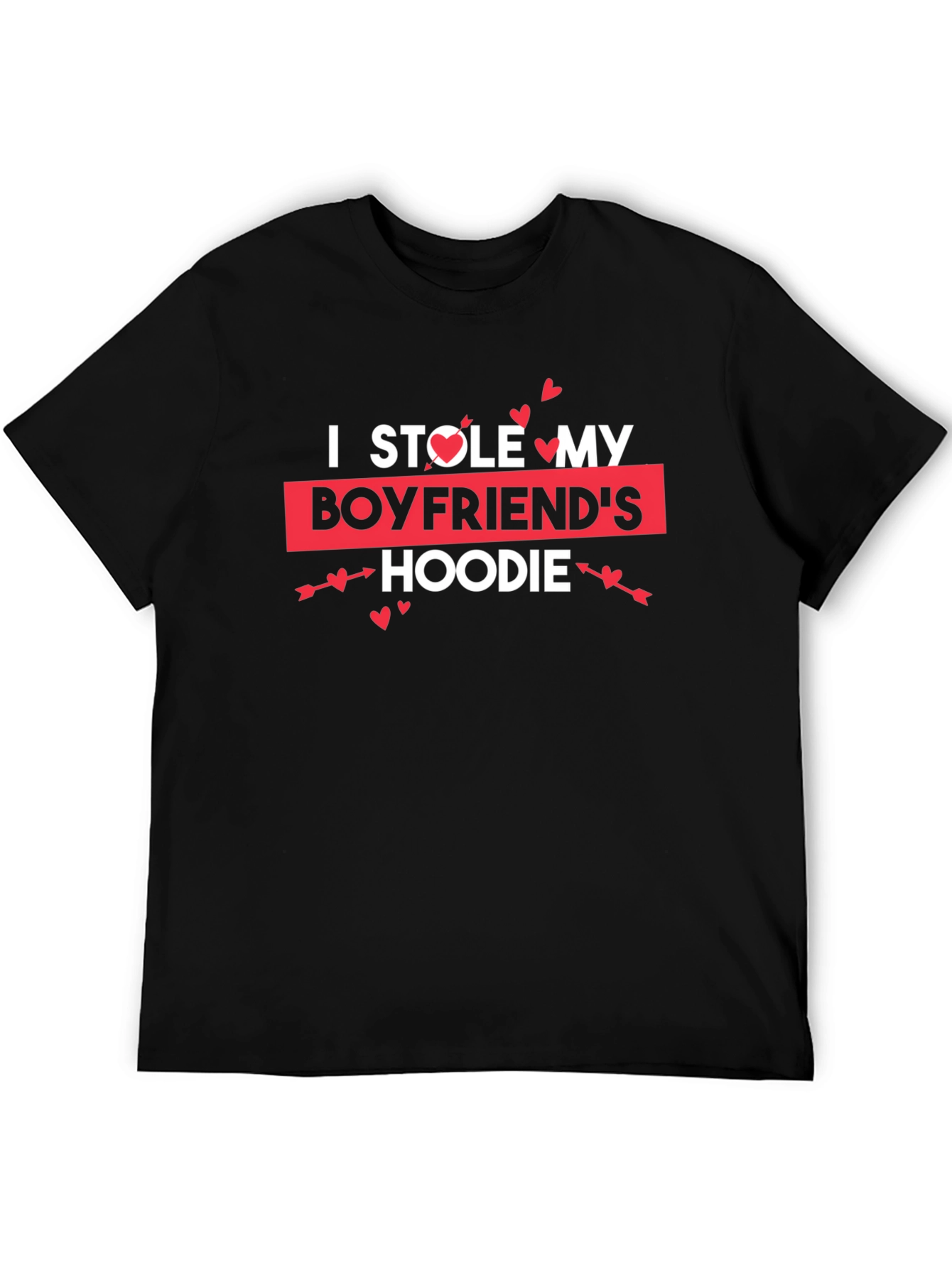 Black I Stole My Boyfriend's Hoodie T-Shirt view 5
