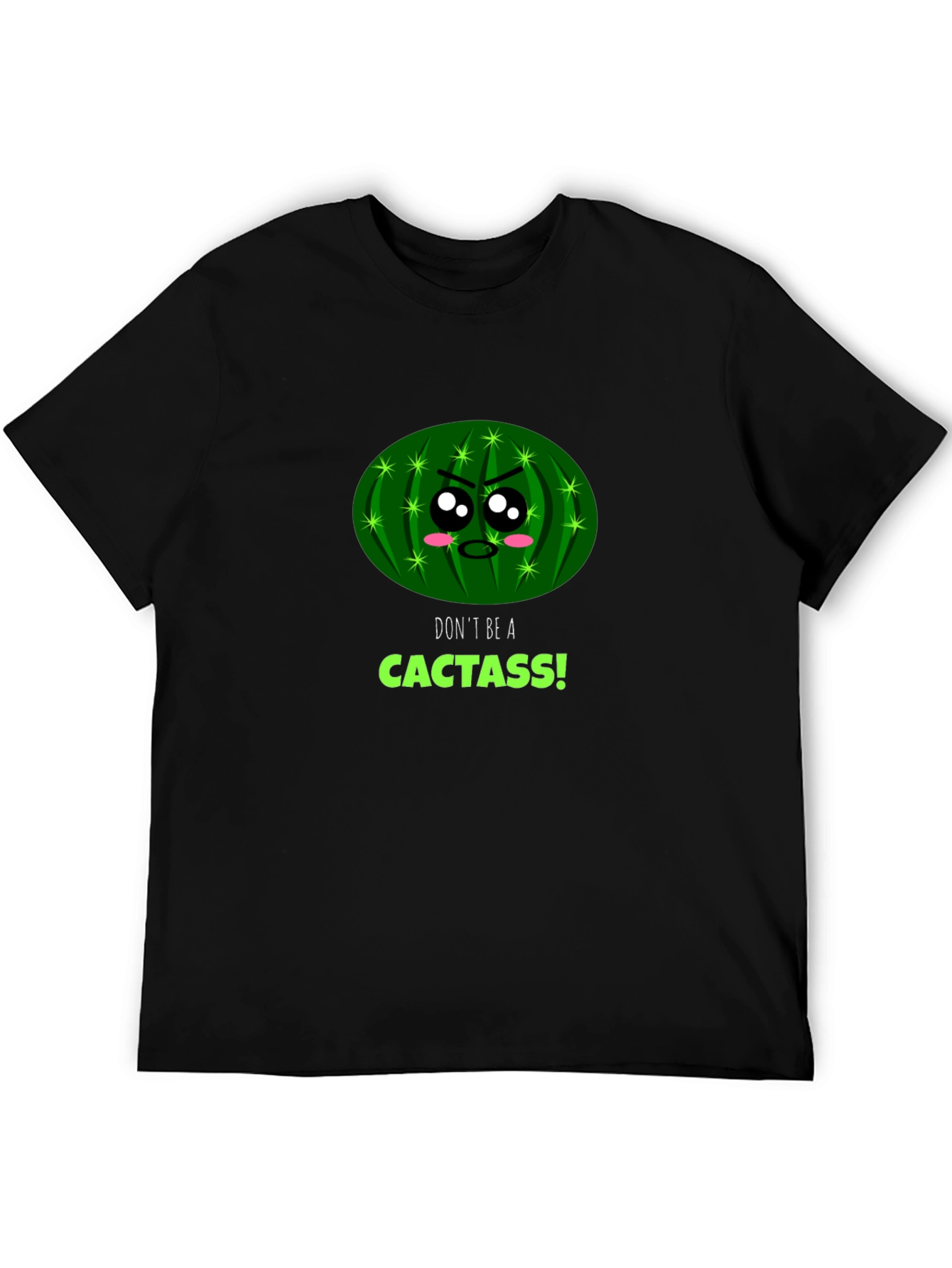 Black Don't be a Cactass! Graphic Tee view 5
