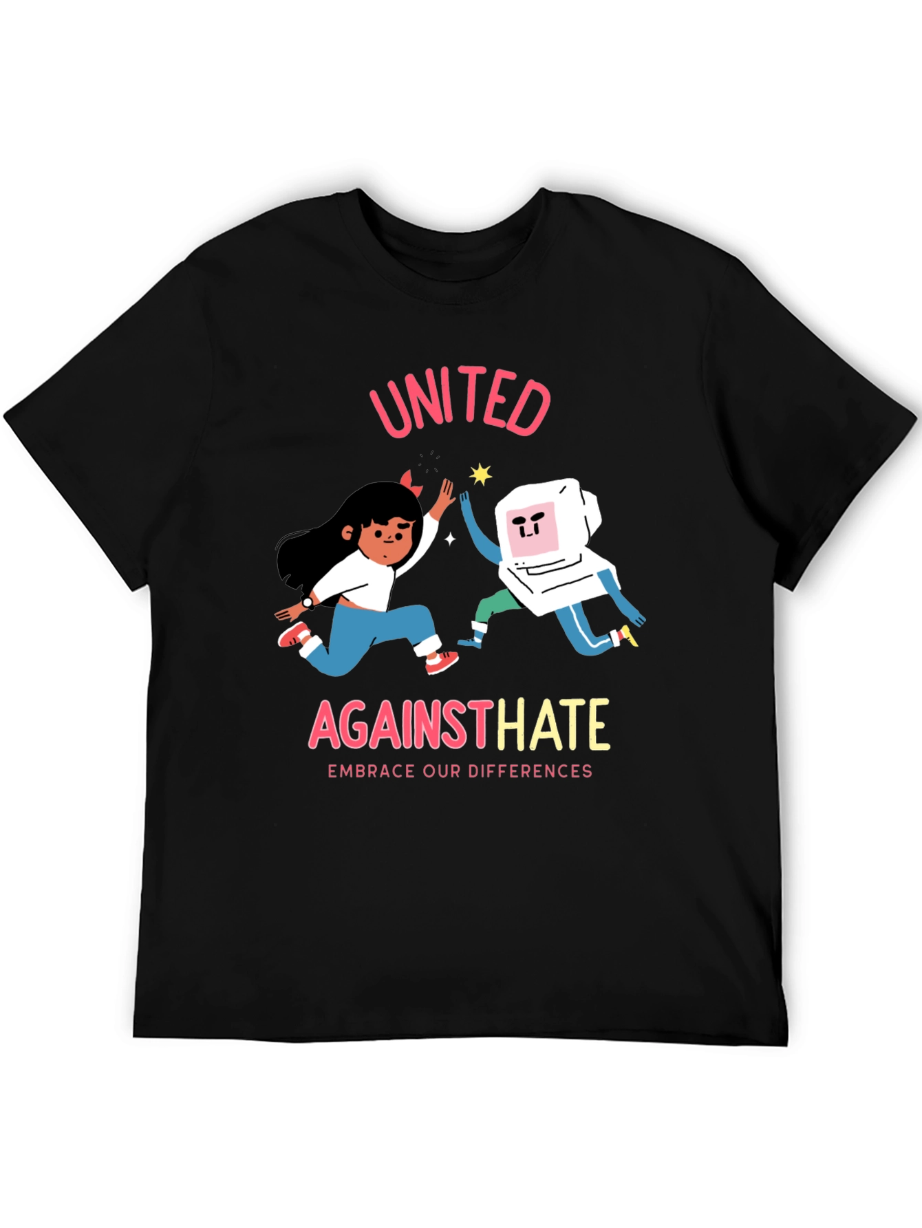 Black United Against Hate Graphic T-Shirt view 5