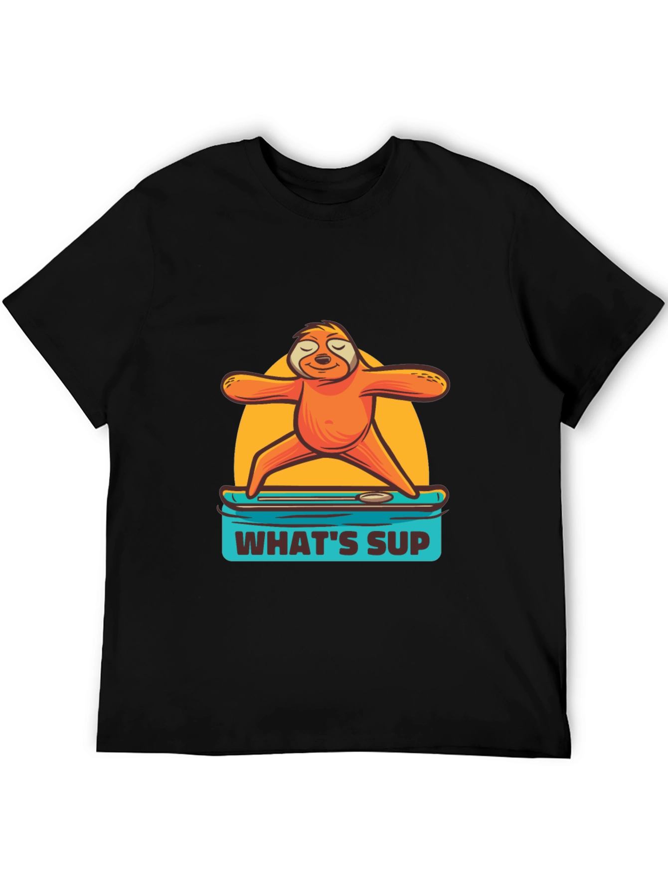Black Sloth Yoga Paddleboard T-Shirt - What's Sup? view 5