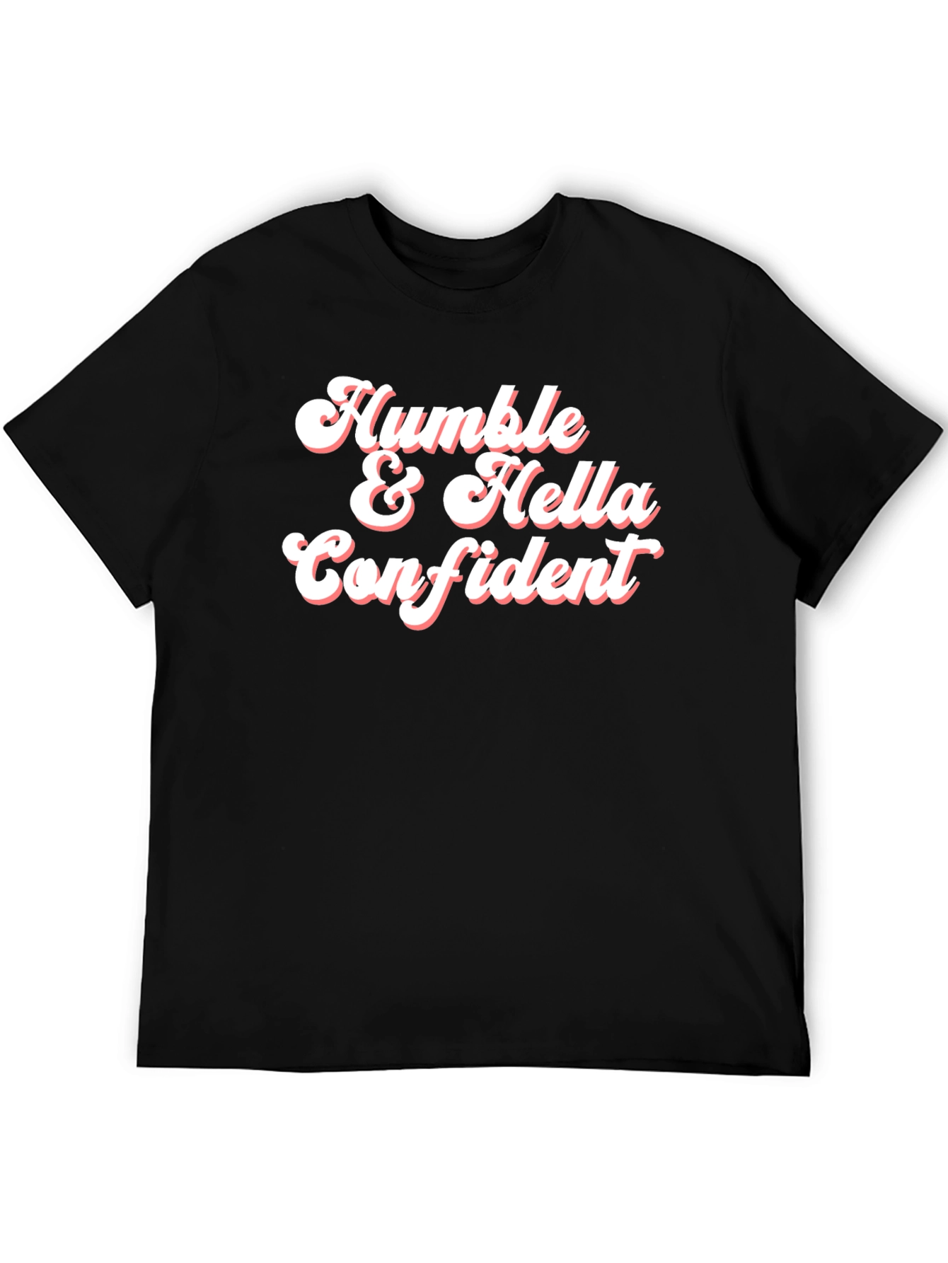 Black Humble & Hella Confident Graphic Tee - Black Cotton Blend view 5