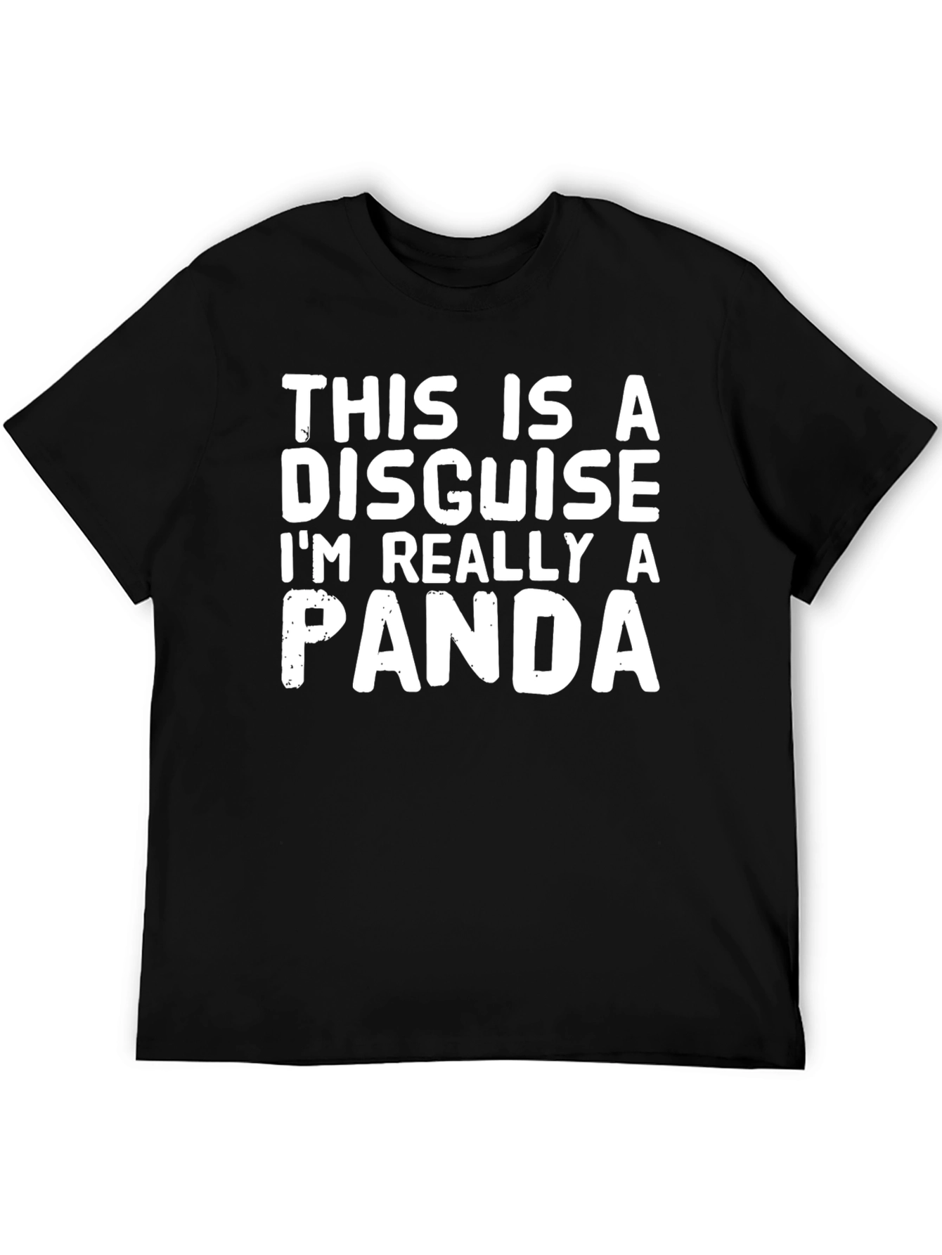 Black Funny Panda Disguise T-Shirt - Novelty Graphic Tee view 5