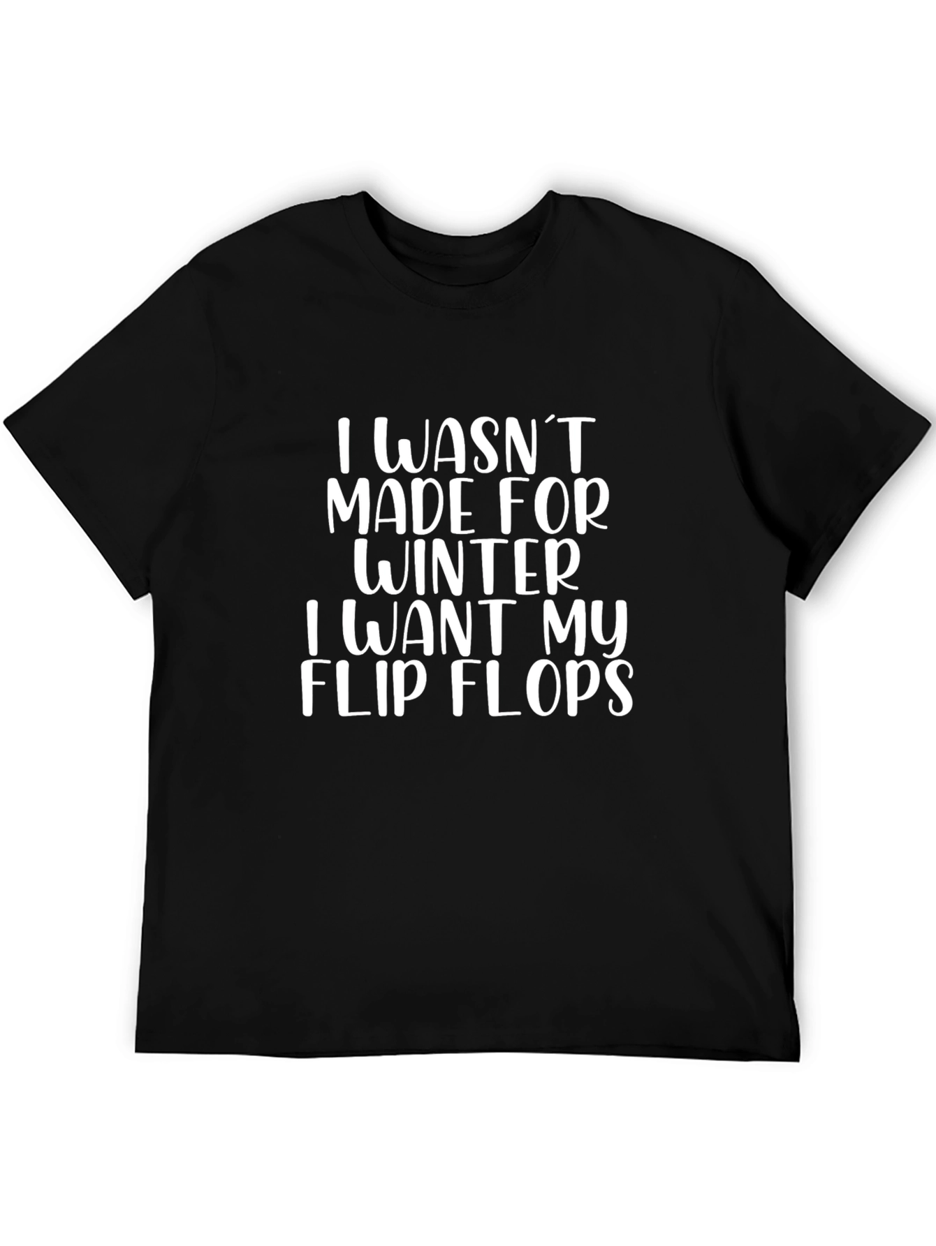Black Funny Flip Flops T-Shirt: Winter Aversion view 5