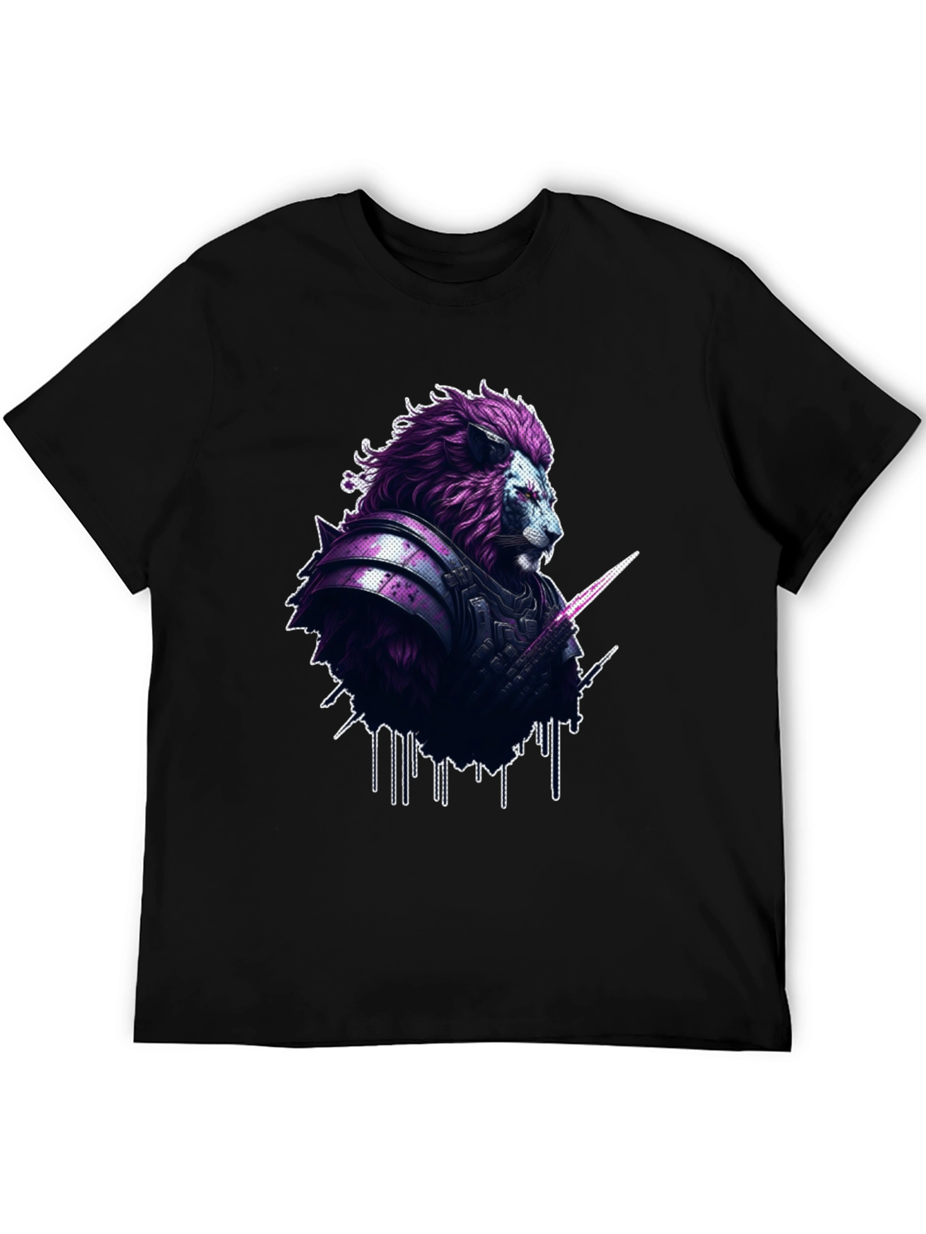 Black Lion Warrior Graphic Tee - Stylish Men's T-Shirt view 5