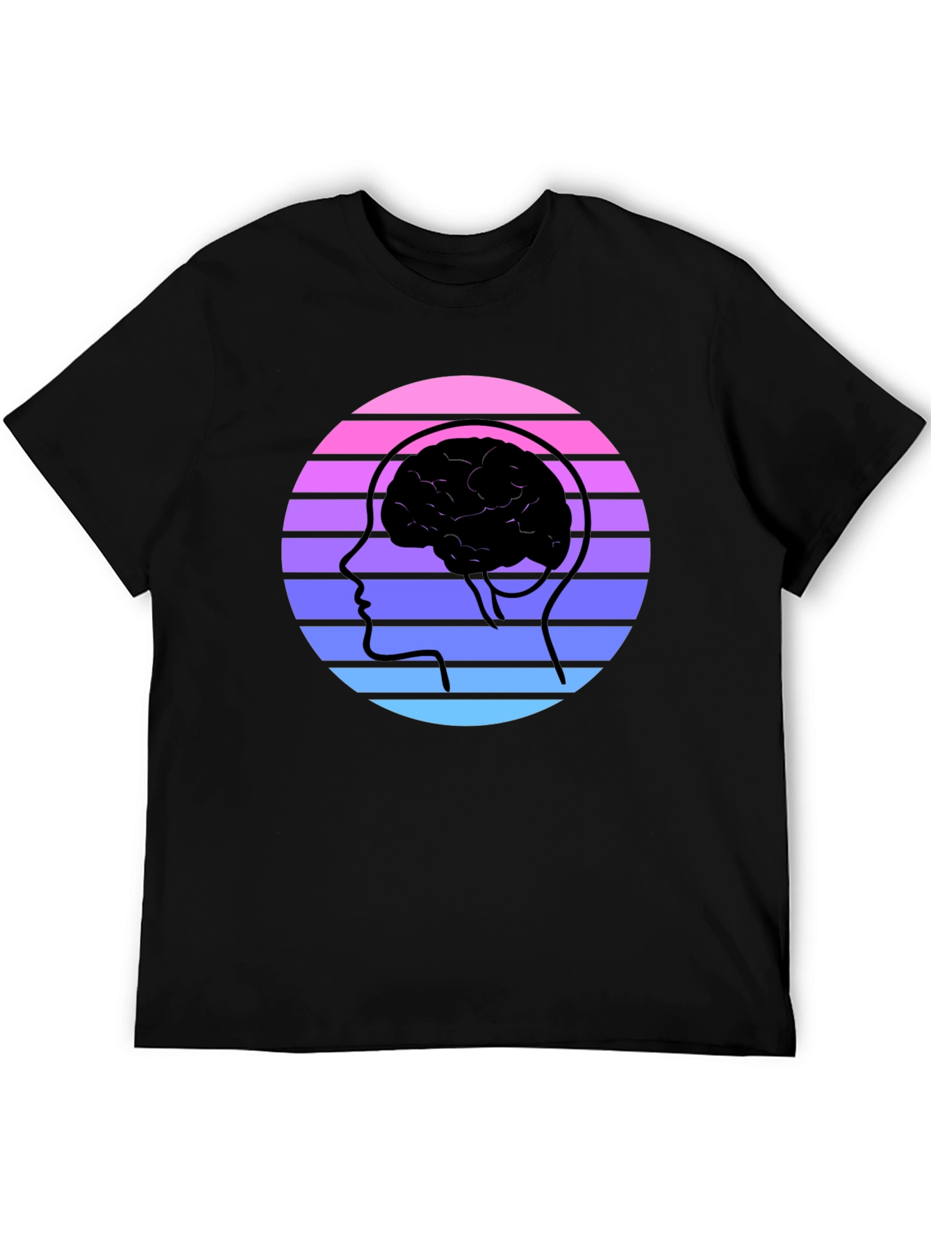 Black Retro Brain Graphic Tee - Black view 5