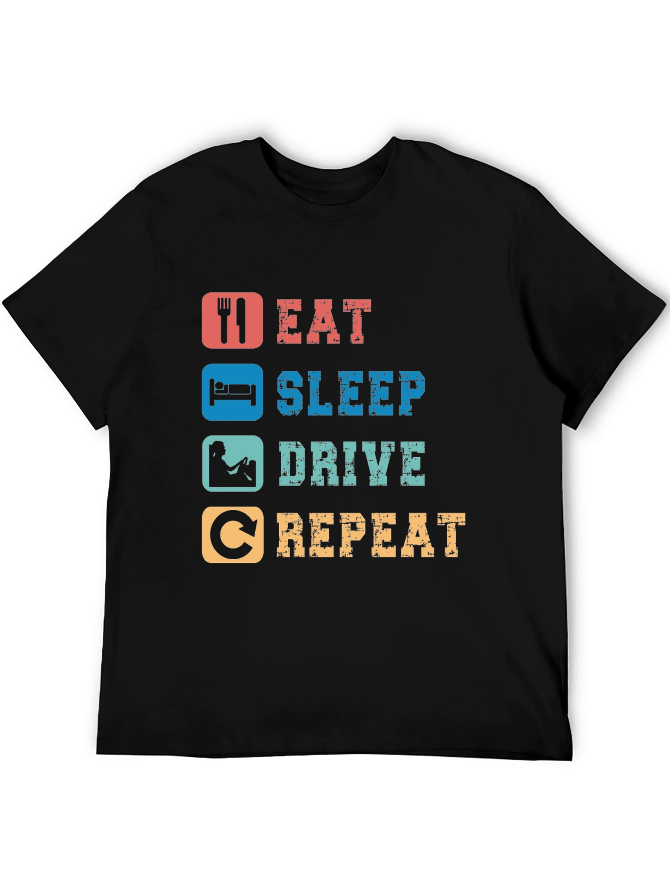 Black Eat Sleep Drive Repeat T-Shirt view 5