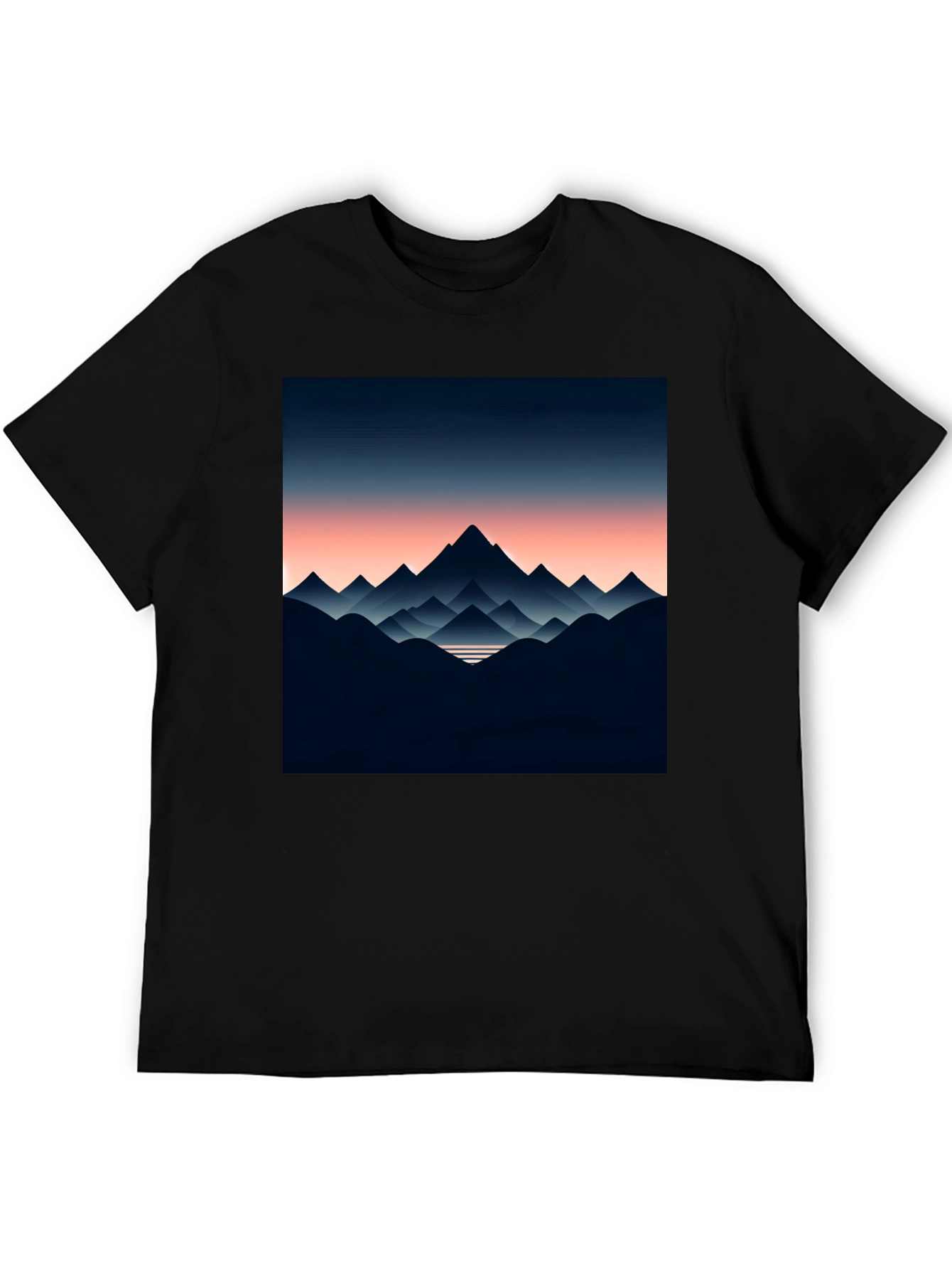 Black Mountain Range Graphic Tee - Stylish Men's Black T-Shirt view 5