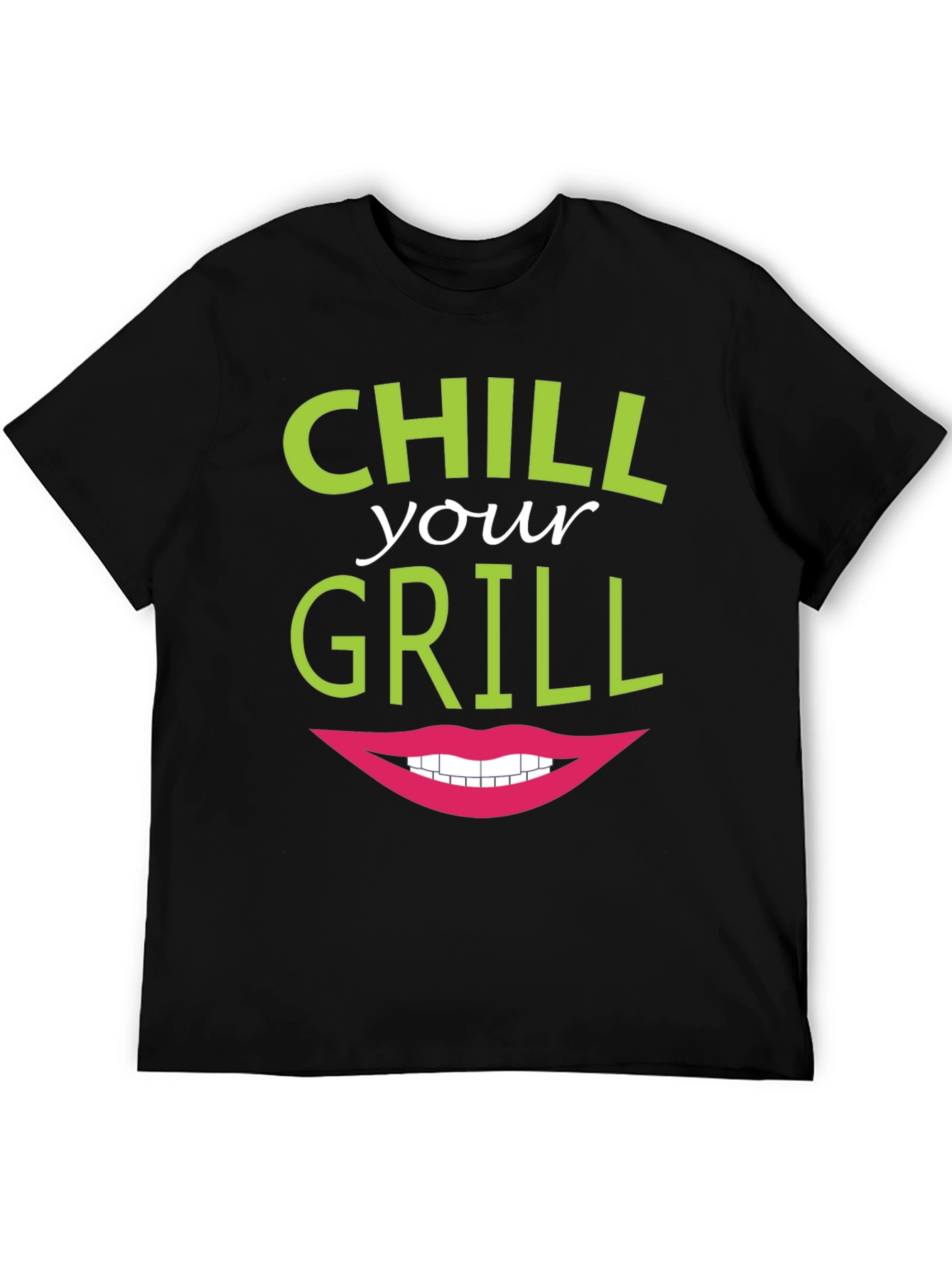 Black Chill Your Grill Funny Graphic T-Shirt view 5