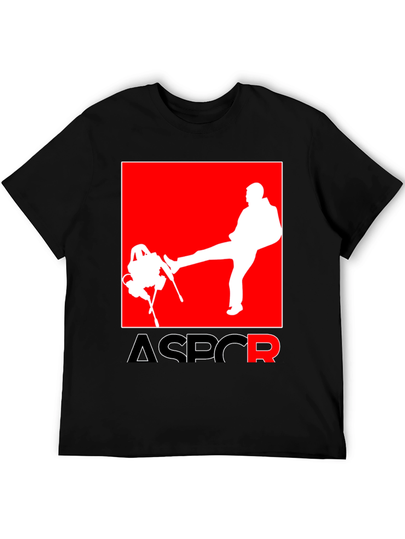 Black ASPCR Graphic Tee - Novelty Humor T-Shirt view 5