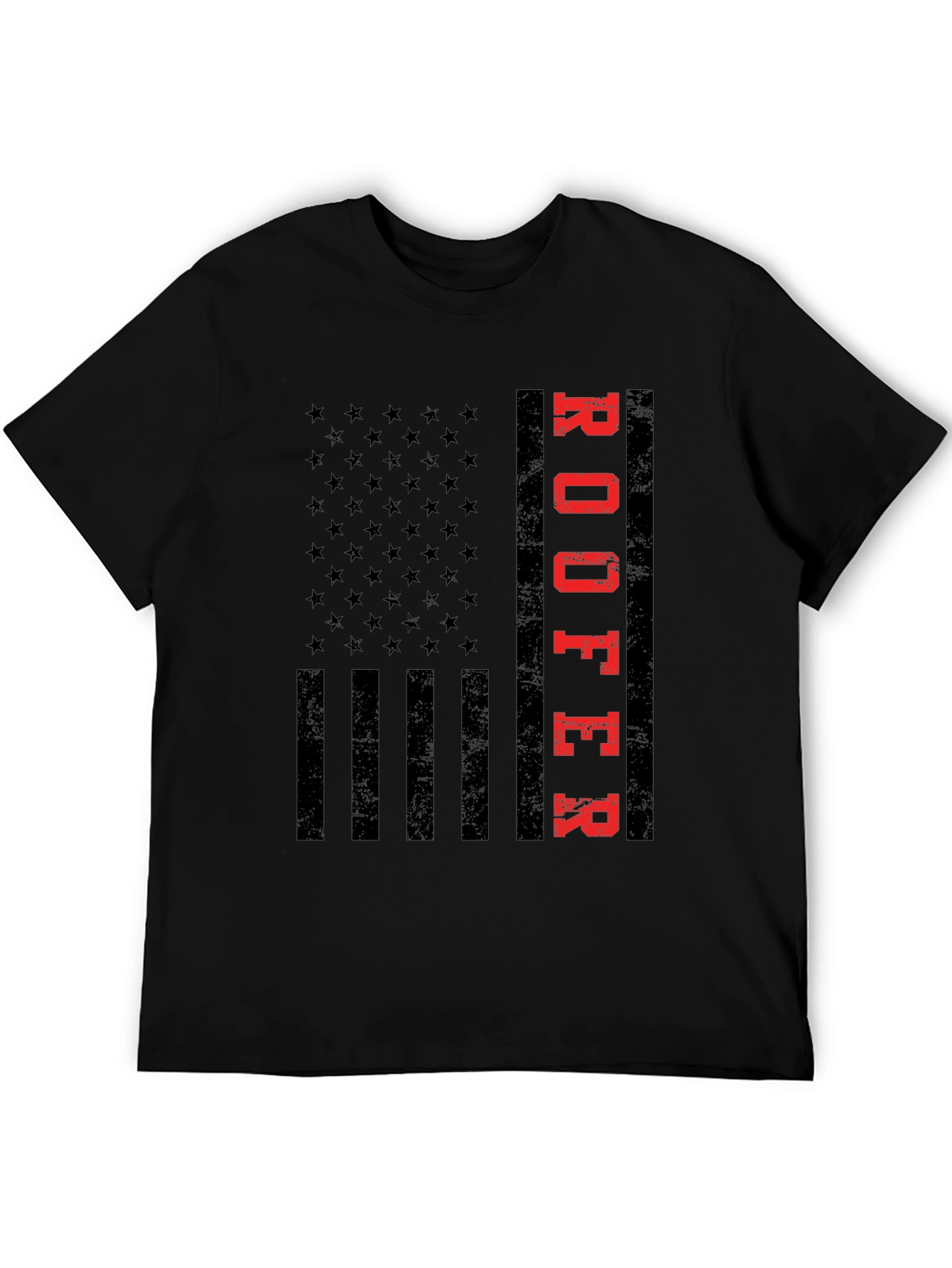 Black Roofer American Flag T-Shirt Patriotic Job Pride view 5