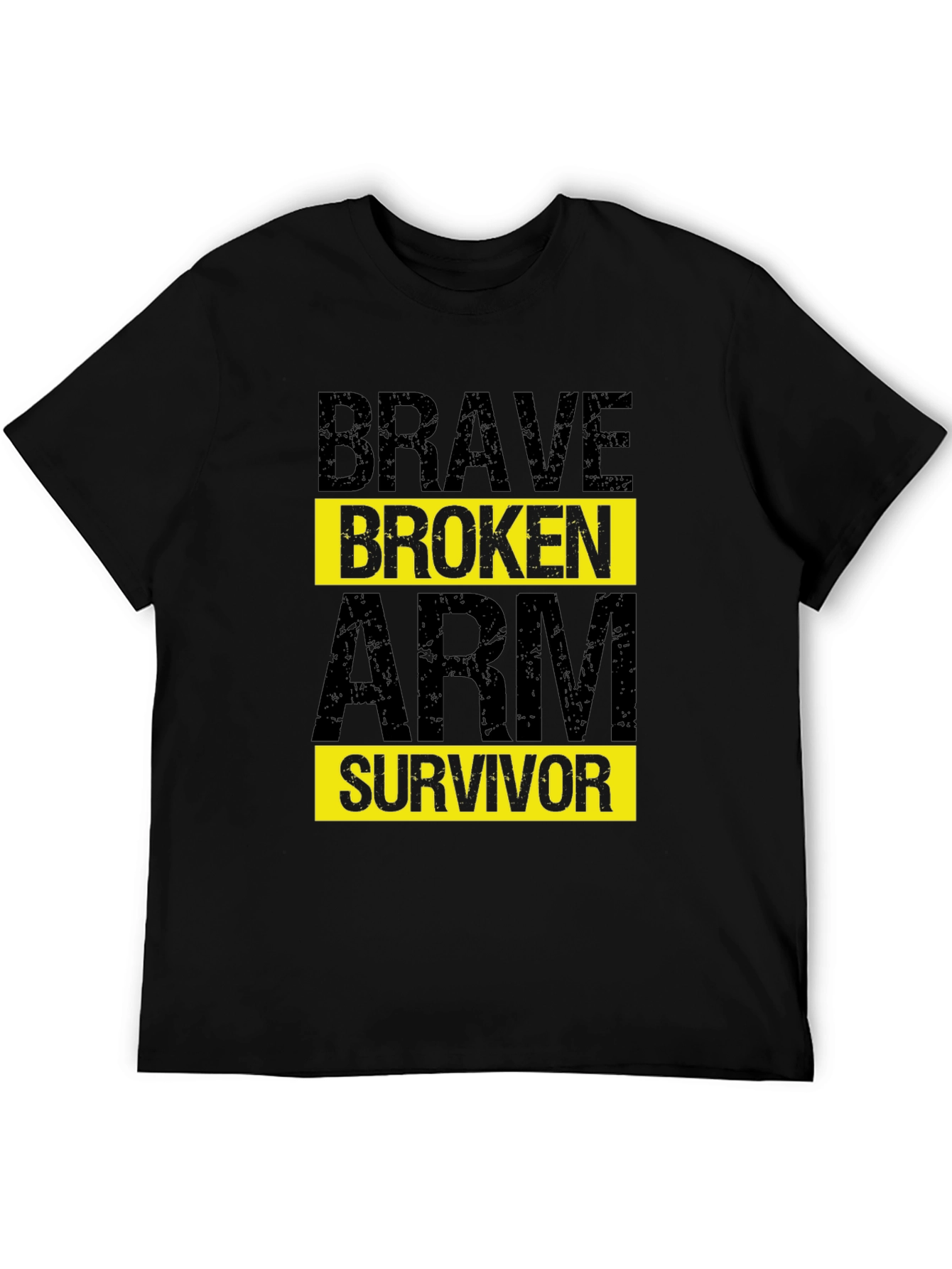 Black Brave Broken Arm Survivor T-Shirt - Black Graphic Tee view 5