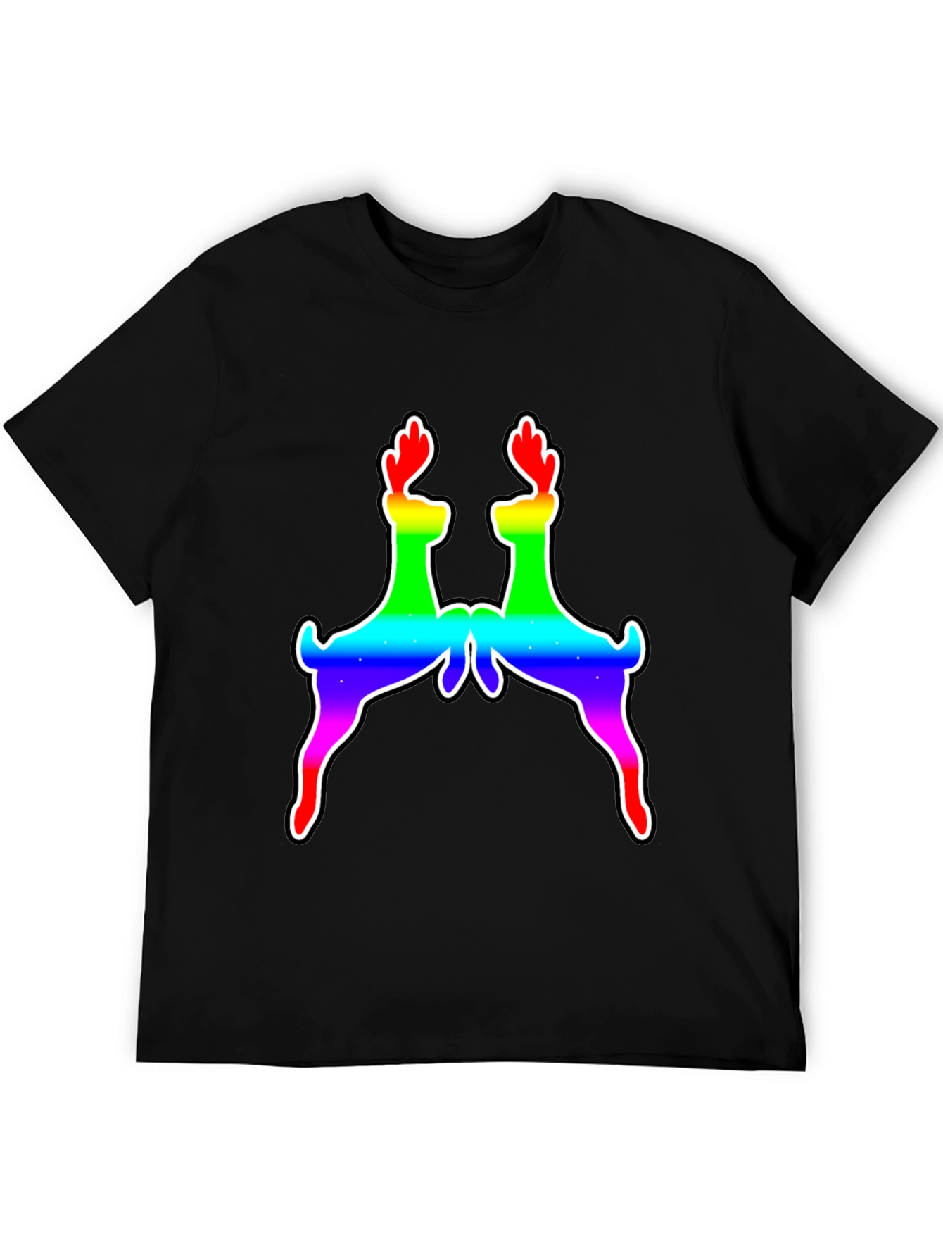Black Rainbow Deer Graphic Tee - Pride Edition view 5