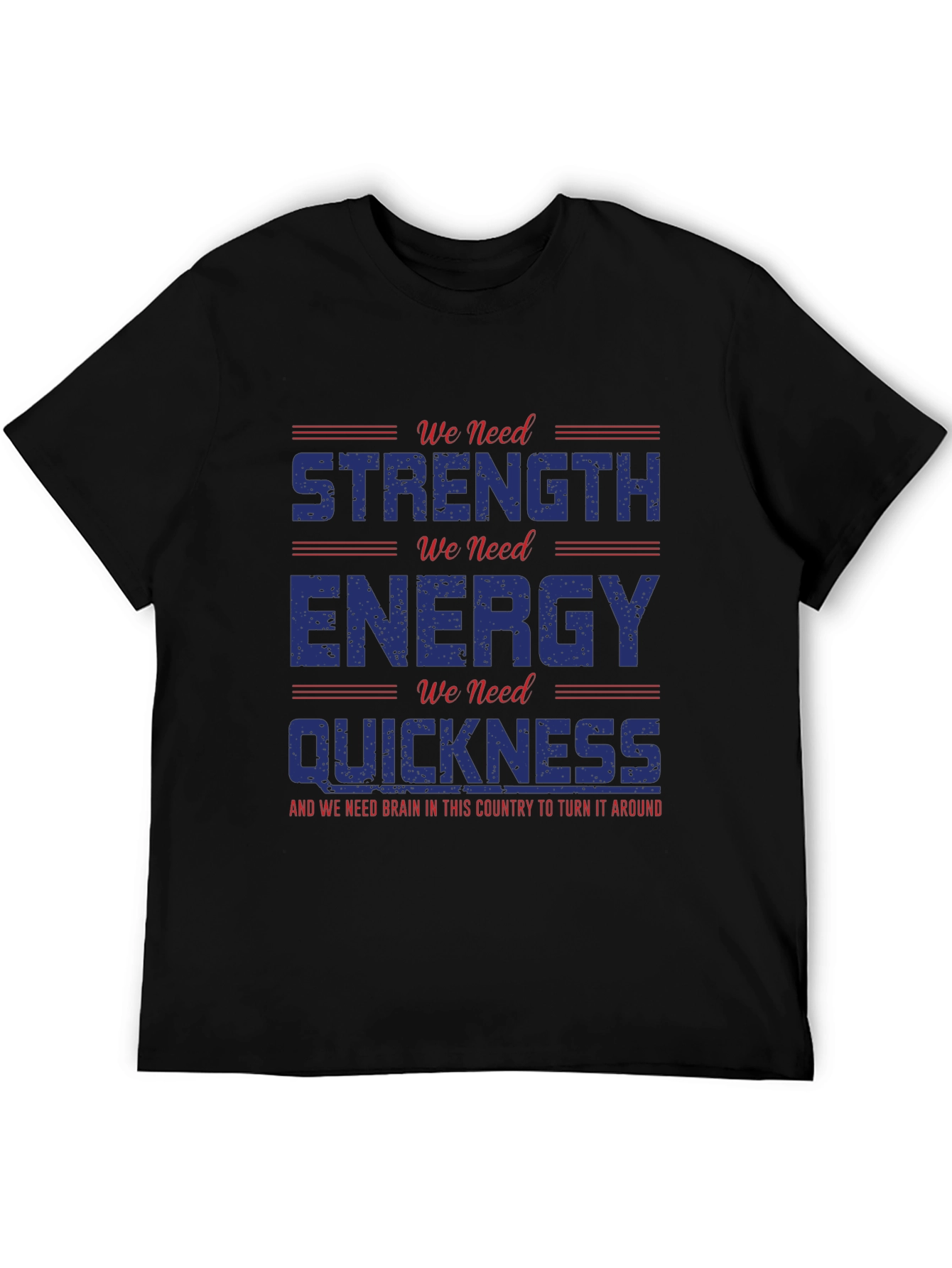 Black Strength Energy Quickness Graphic Tee view 5