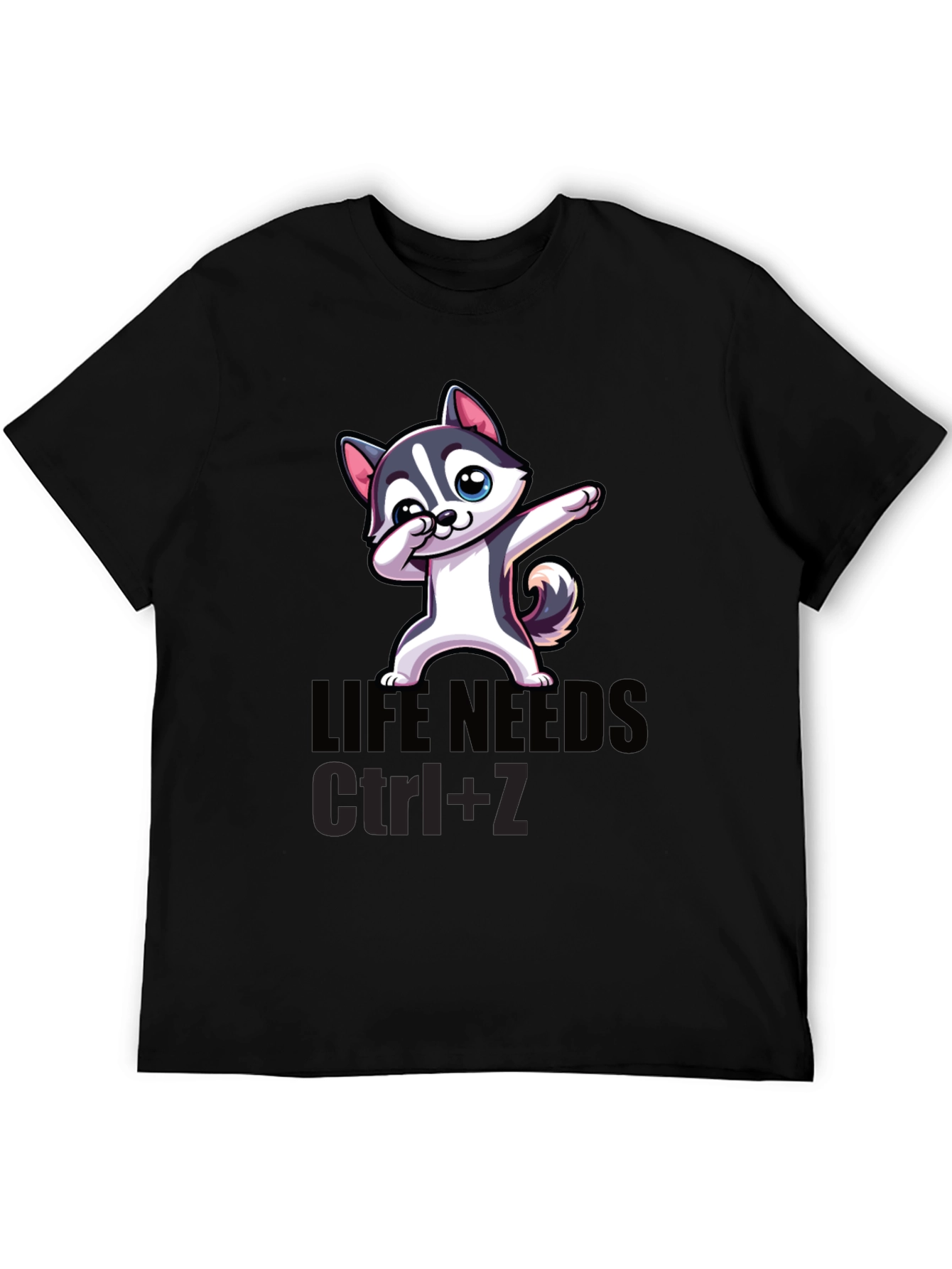 Black Life Needs Ctrl+Z T-Shirt, Cartoon Dog Dab view 5