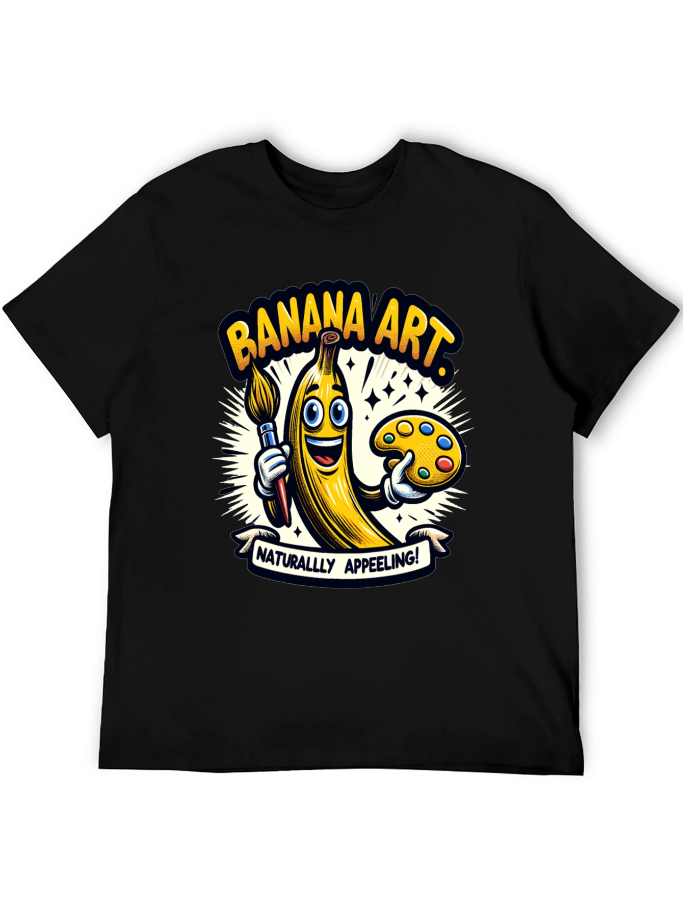 Black Banana Art T-Shirt - Naturally Appeeling Tee! view 5