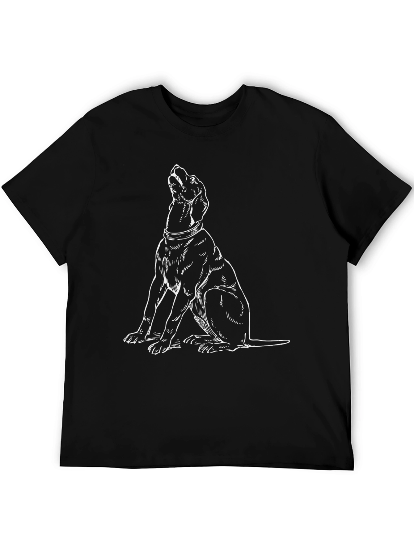 Black Dog Graphic T-Shirt - Black Cotton Tee view 5