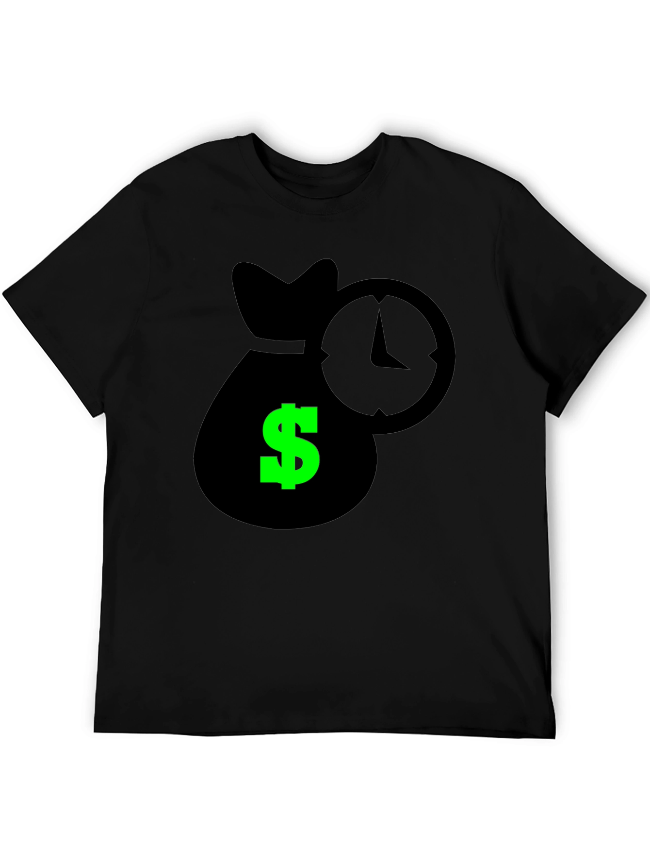 Black Time is Money Graphic Tee - Black Cotton Shirt view 5