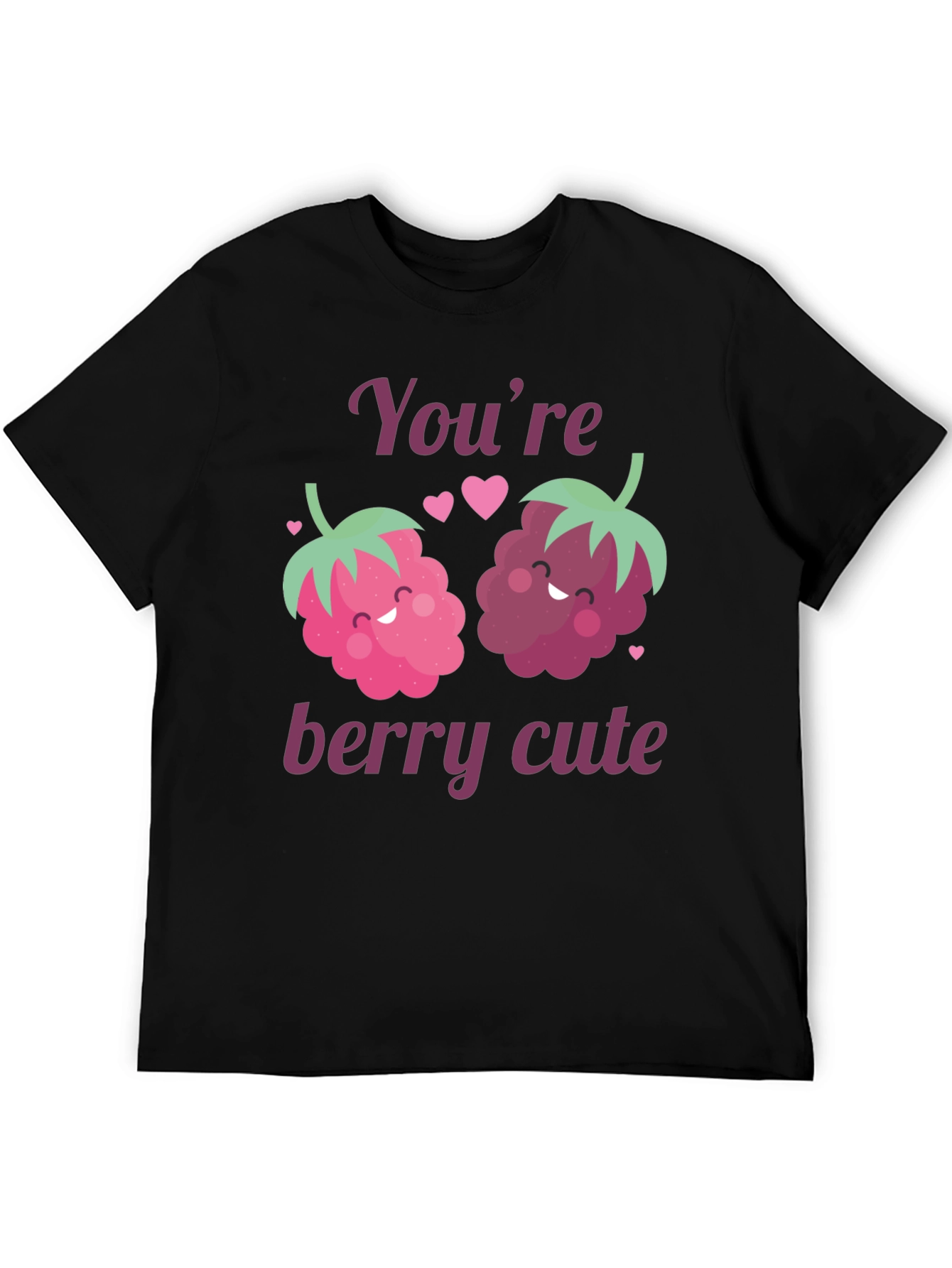 Black You're Berry Cute Graphic Tee view 5