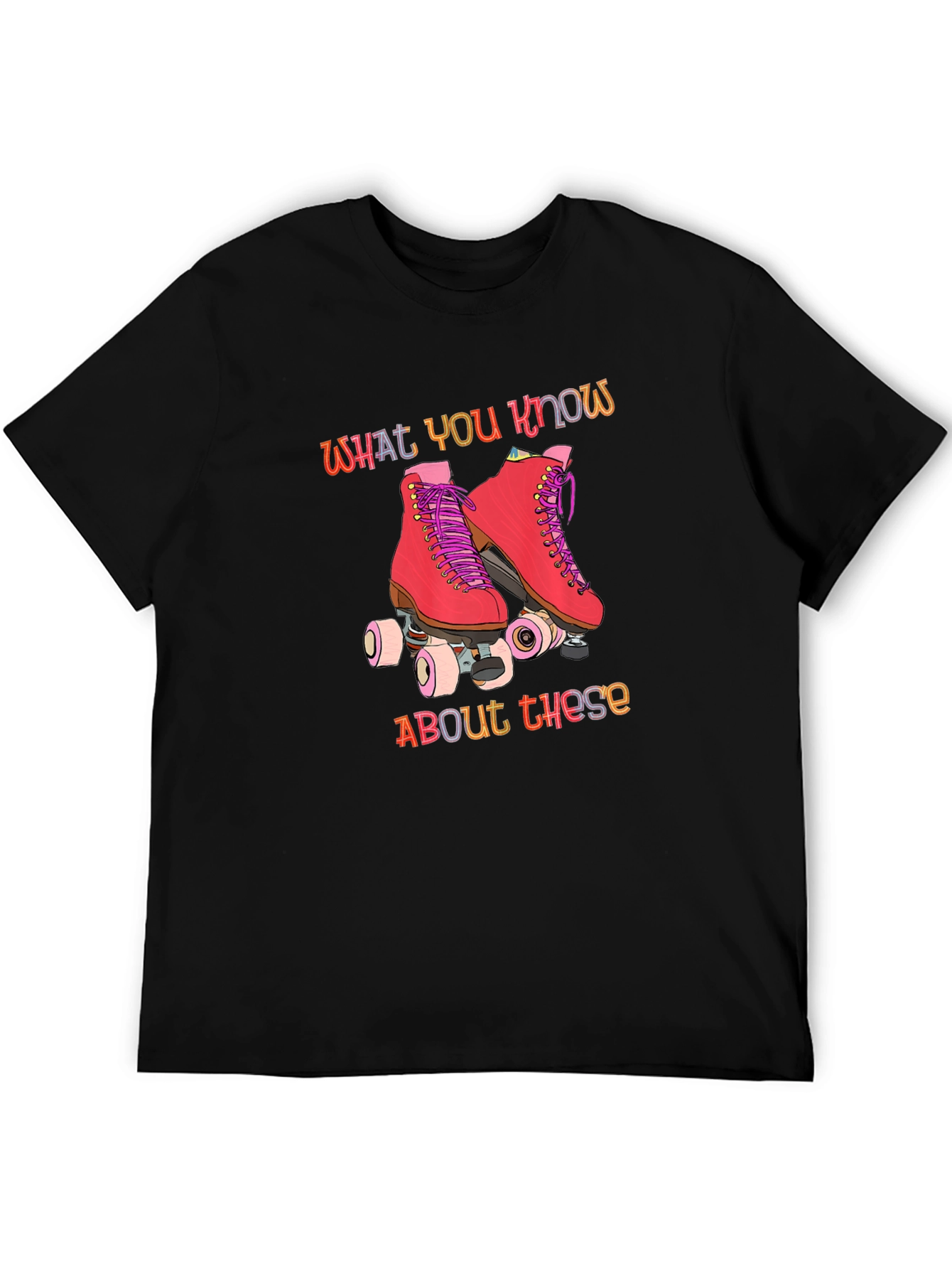 Black Retro Roller Skate Graphic T-Shirt view 5