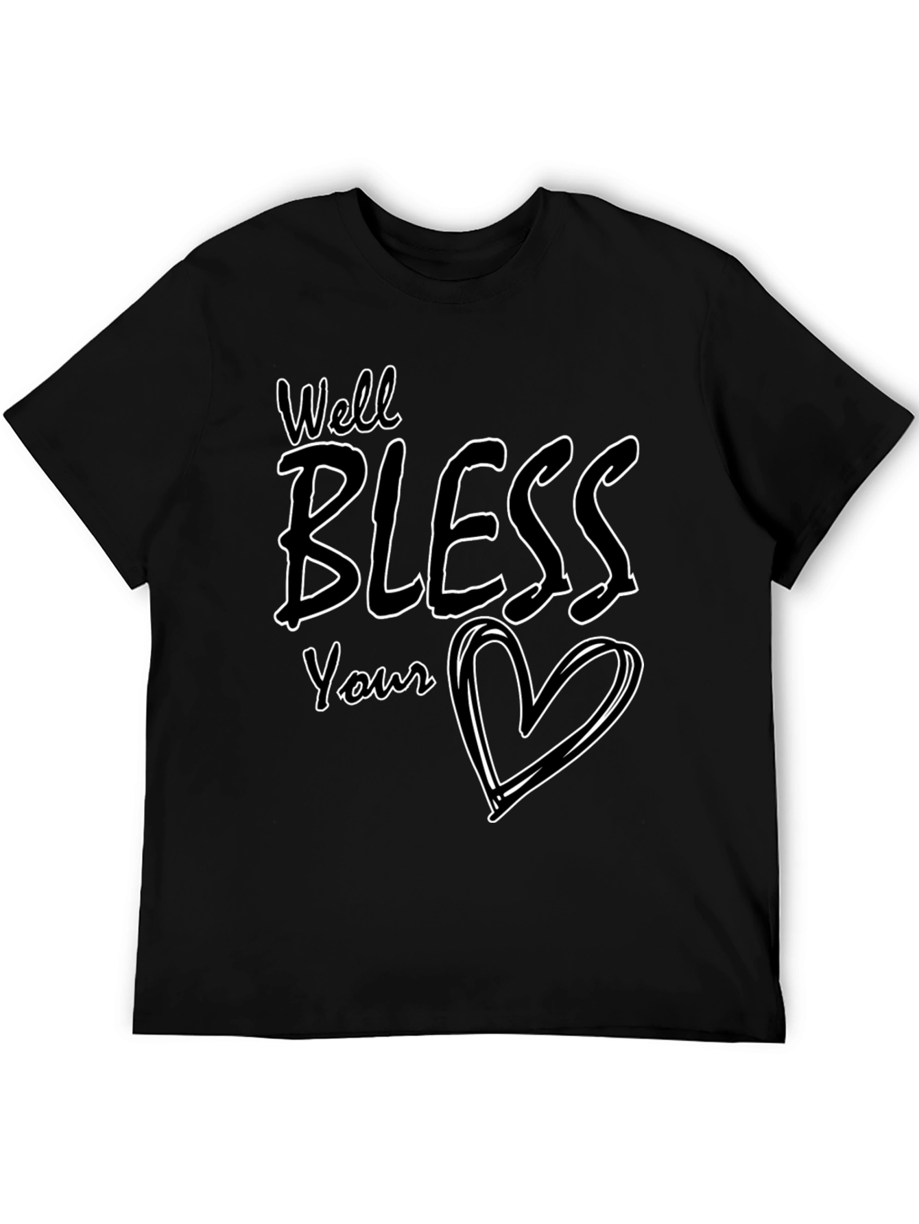 Black Well Bless Your Heart Graphic Tee - Black view 5