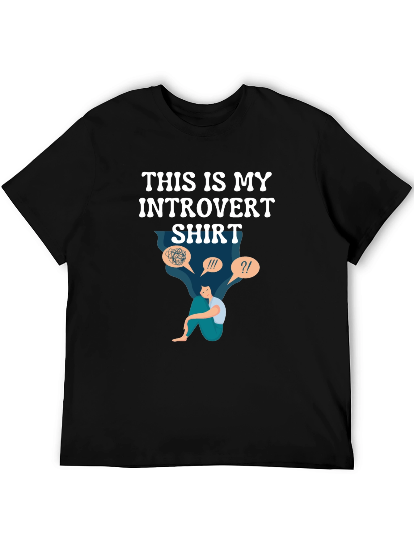 Black Introvert Shirt - Funny Graphic Tee view 5