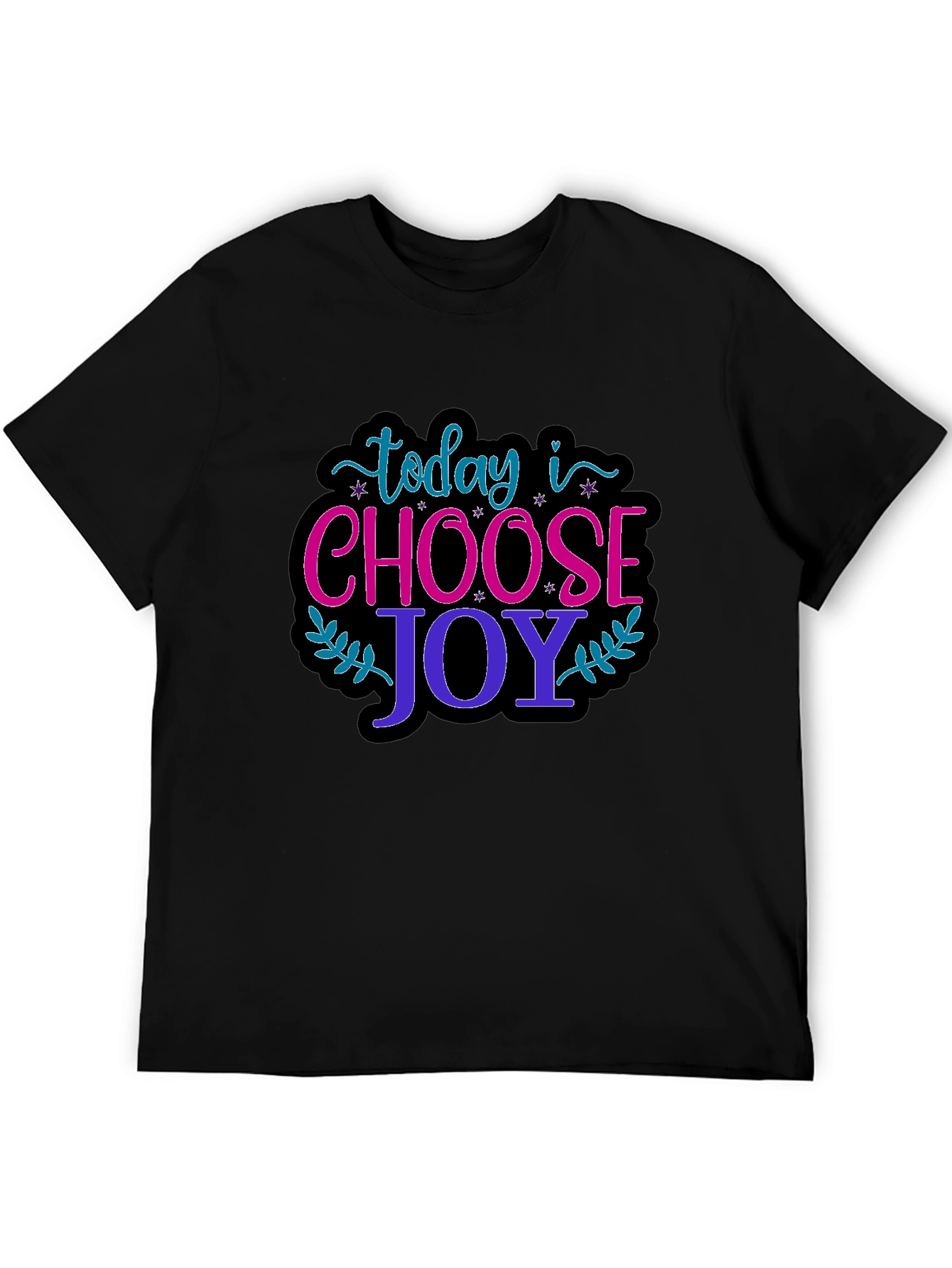 Black Choose Joy Graphic T-Shirt - Positive Vibes Only! view 5