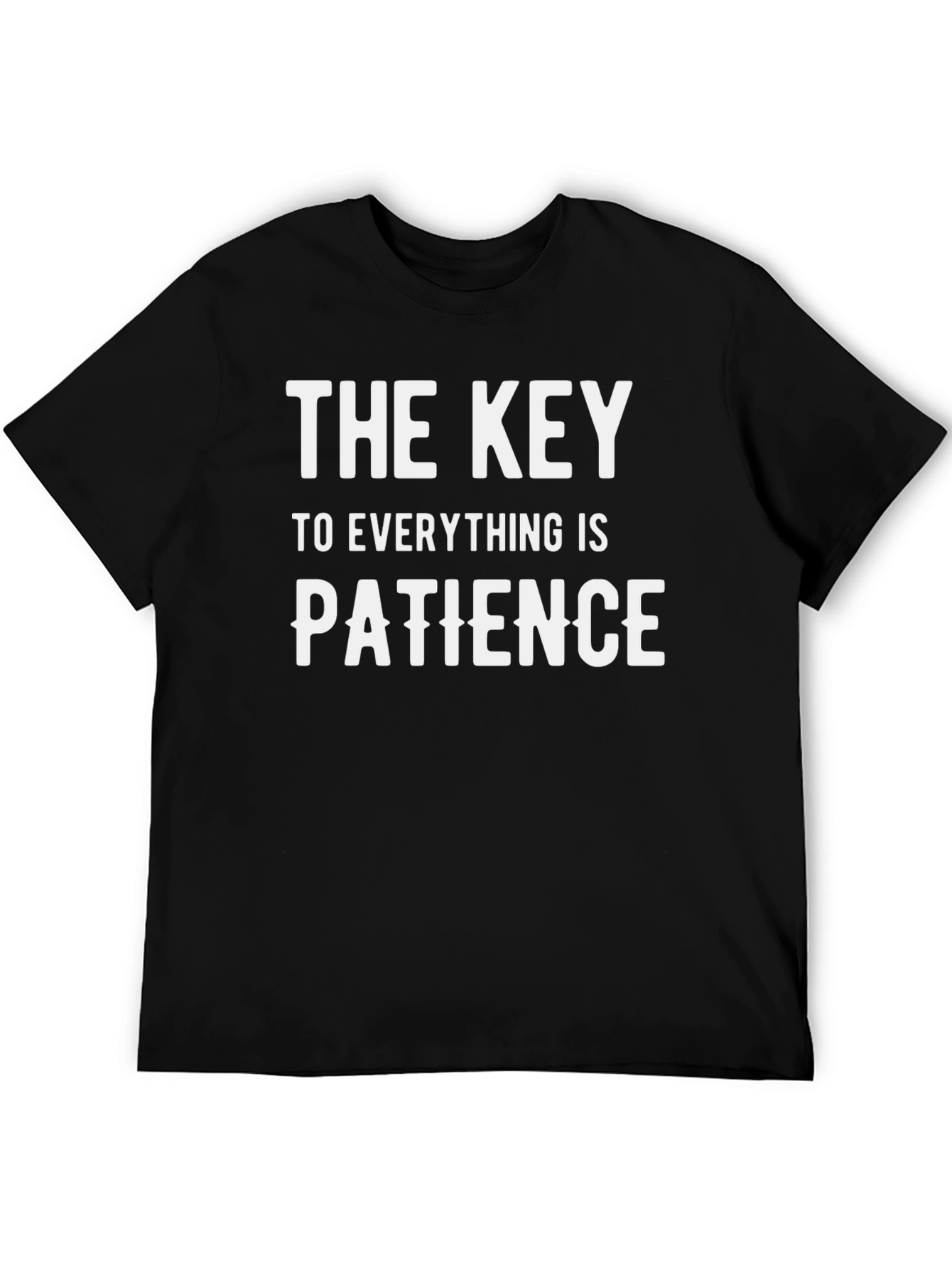 Black Patience is Key Graphic Tee - Men's Black T-Shirt view 5