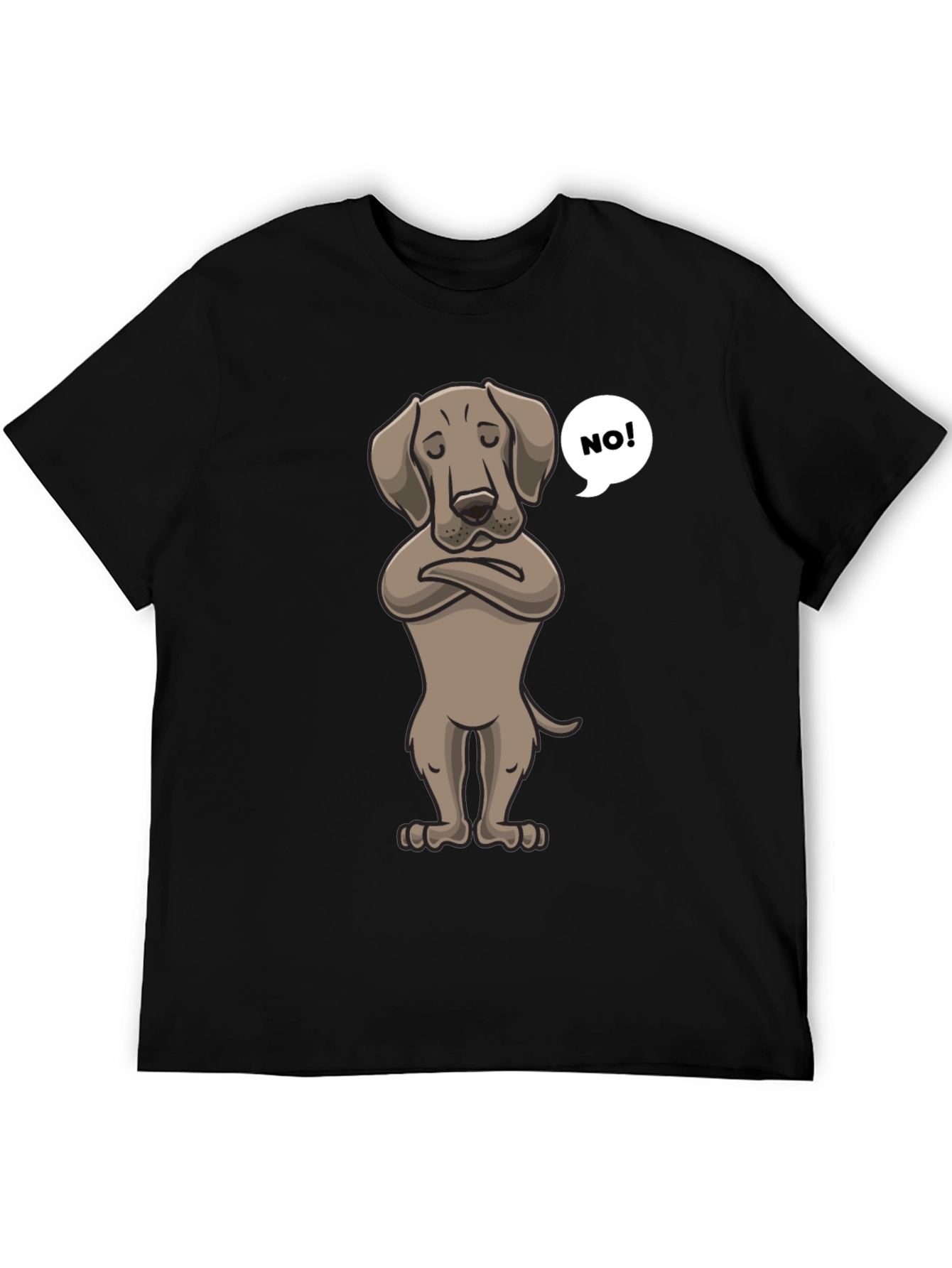Black Grumpy Dog T-Shirt - Funny Pet Lover Tee view 5