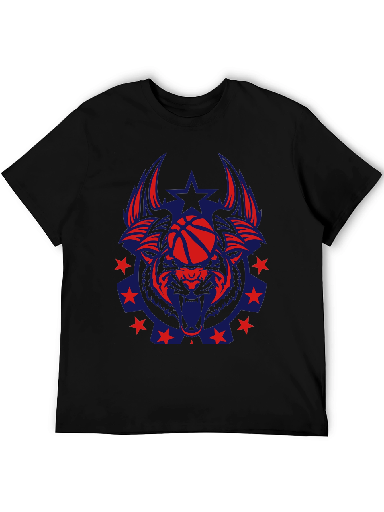 Black Wolf Basketball Graphic Tee - Unique Design view 5