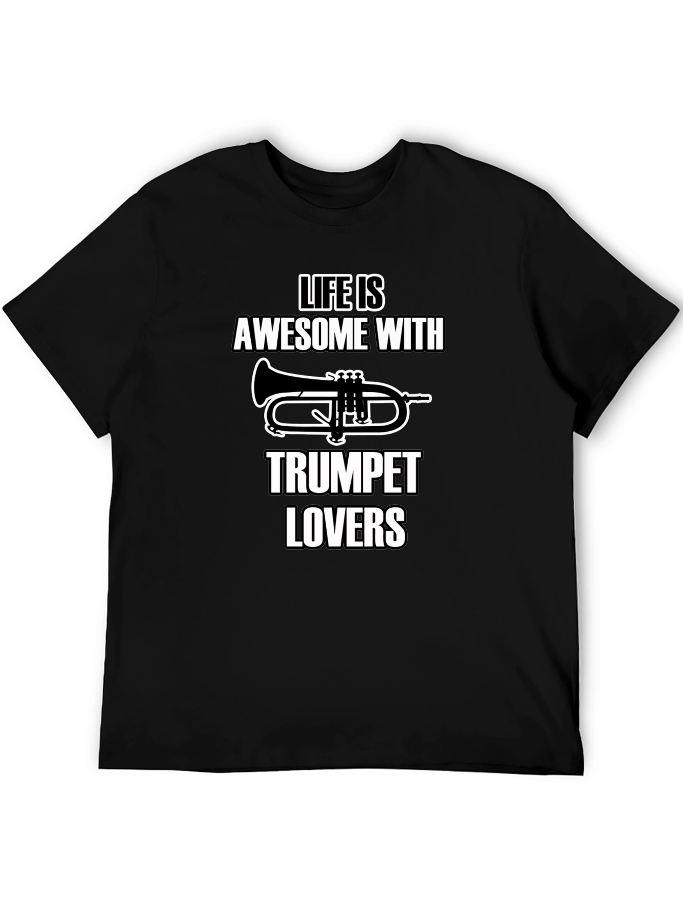 Black Awesome Trumpet Lovers Graphic Tee view 5