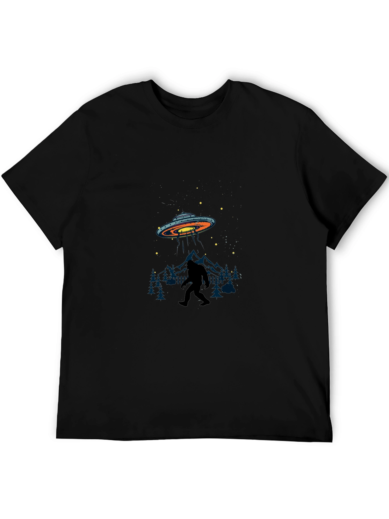 Black Bigfoot UFO T-Shirt - Black view 5