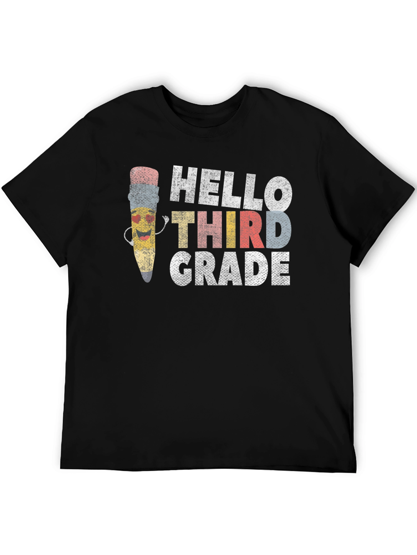 Black Hello Third Grade T-Shirt - Back to School Teacher Tee view 5