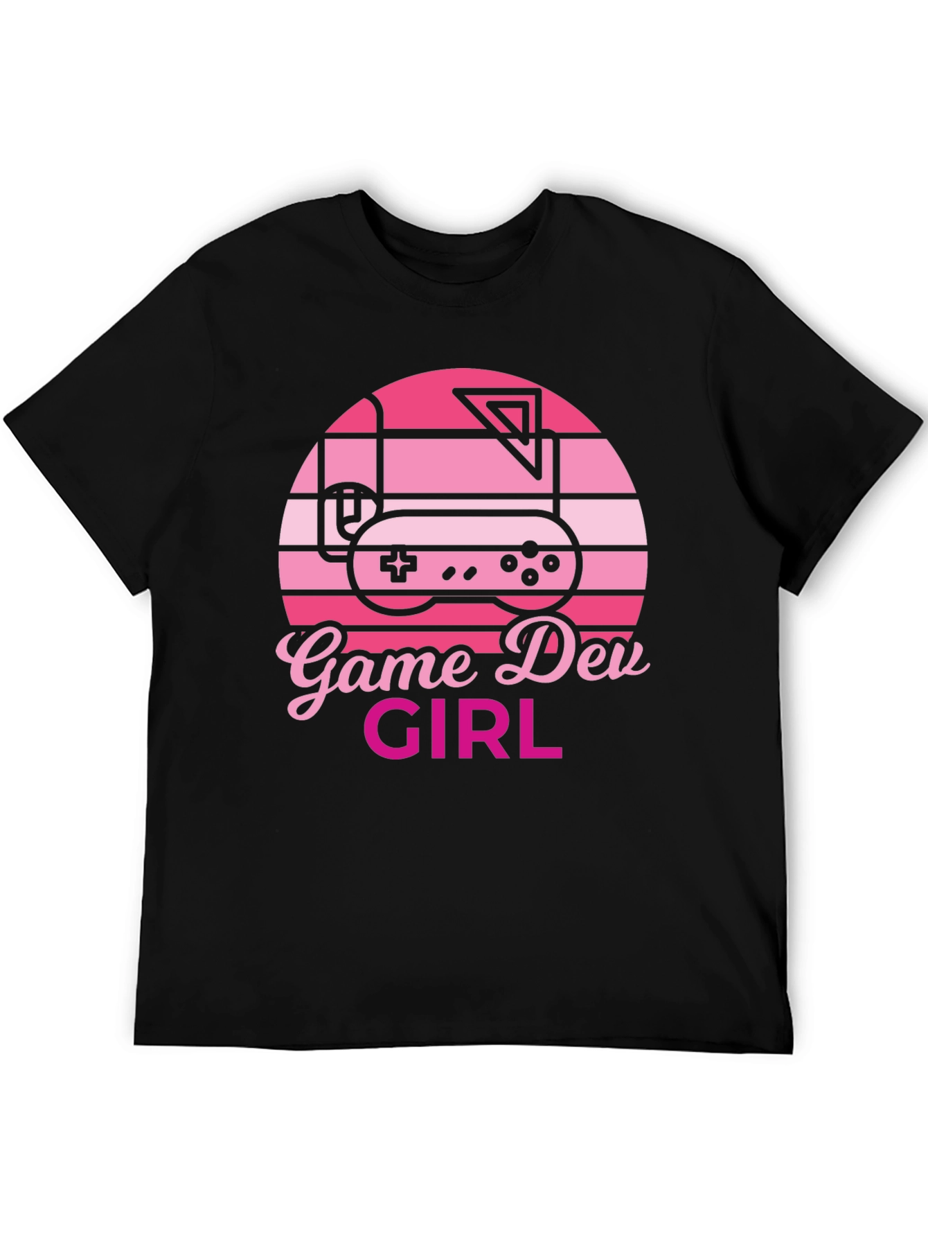 Black Game Dev Girl Retro Style T-Shirt view 5