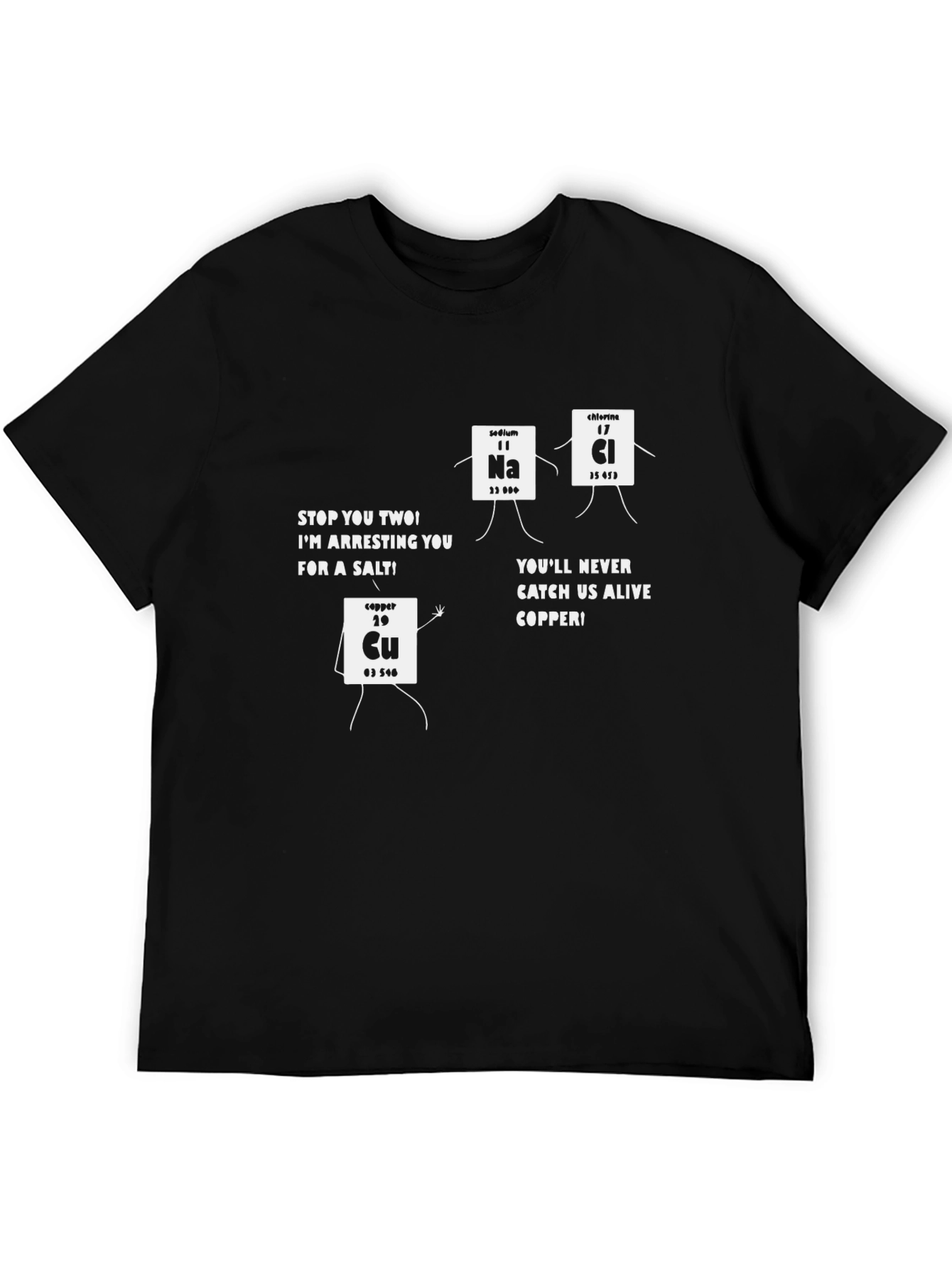 Black Funny Chemistry T-Shirt - Arresting Salt Design view 5