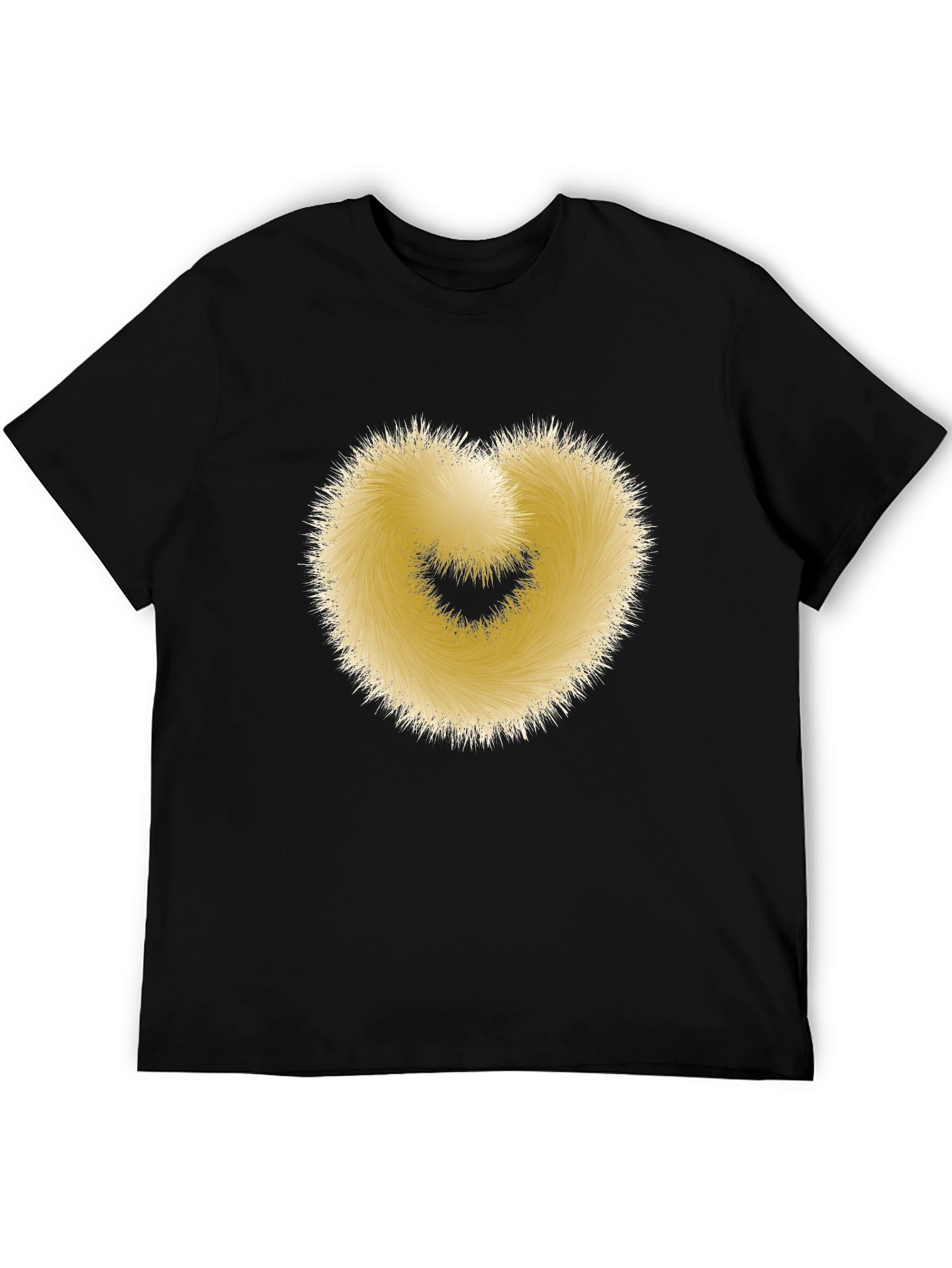 Black Fuzzy Heart Graphic Black T-Shirt - Soft & Stylish view 5