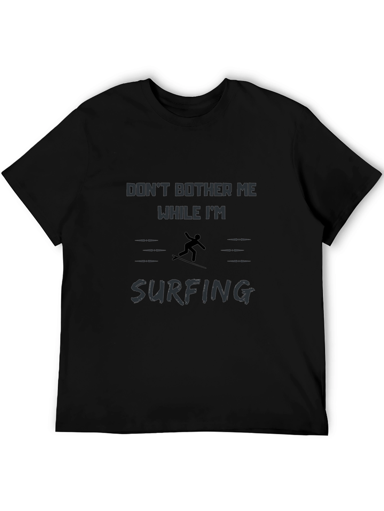 Black Don't Bother Me Surfing Graphic T-Shirt view 5