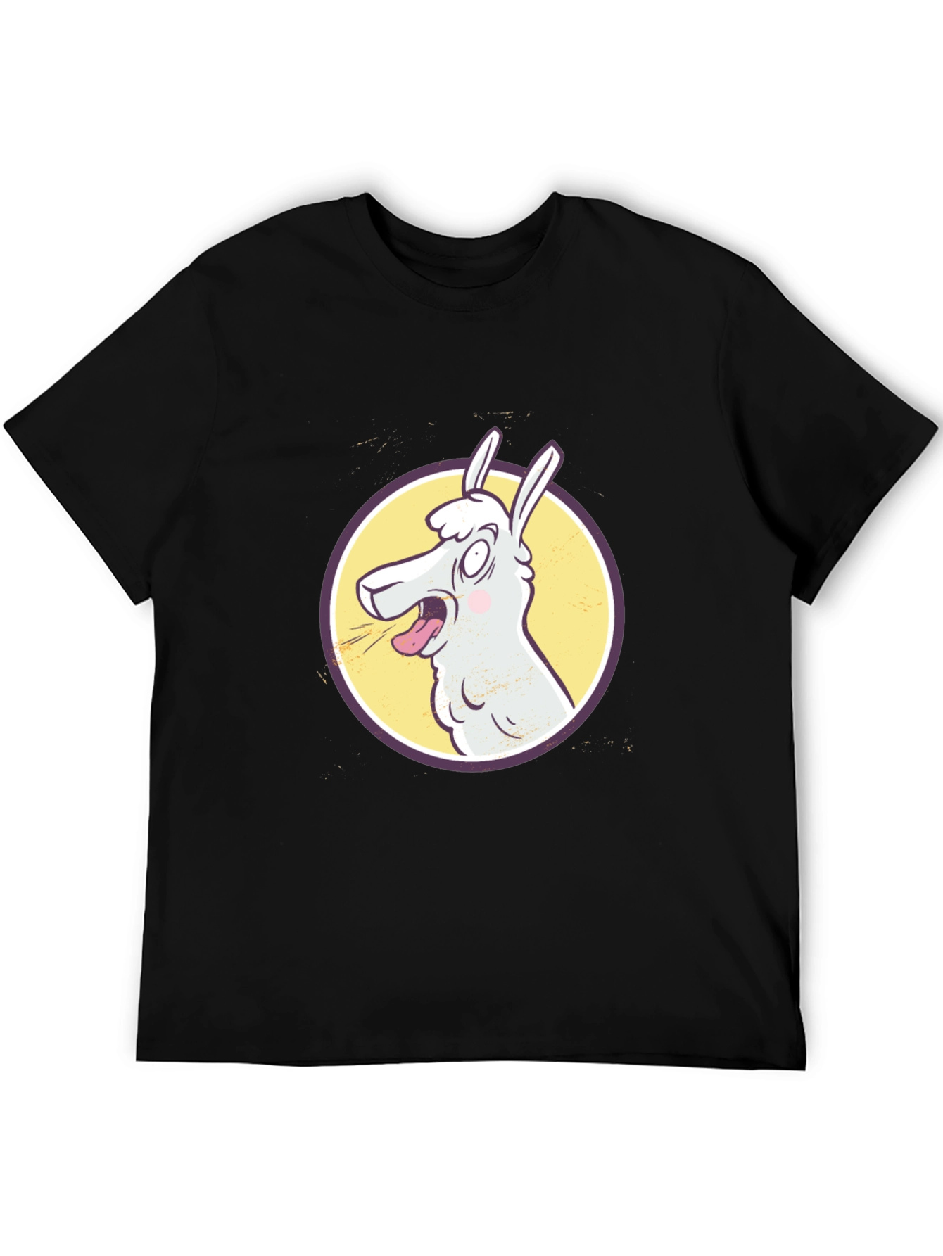 Black Crazy Llama Graphic Tee view 5