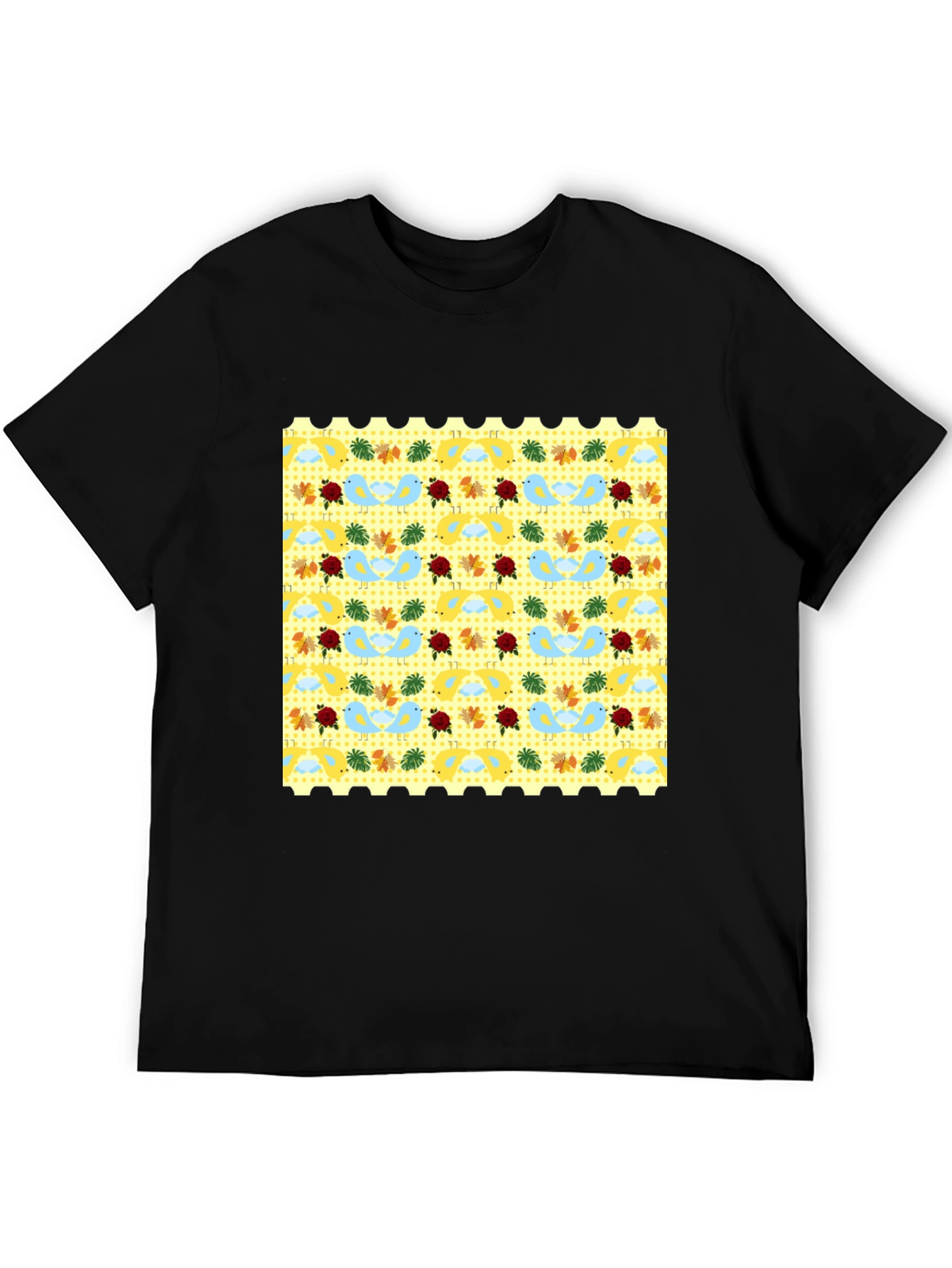 Black Novelty Patterned Black Tee view 5