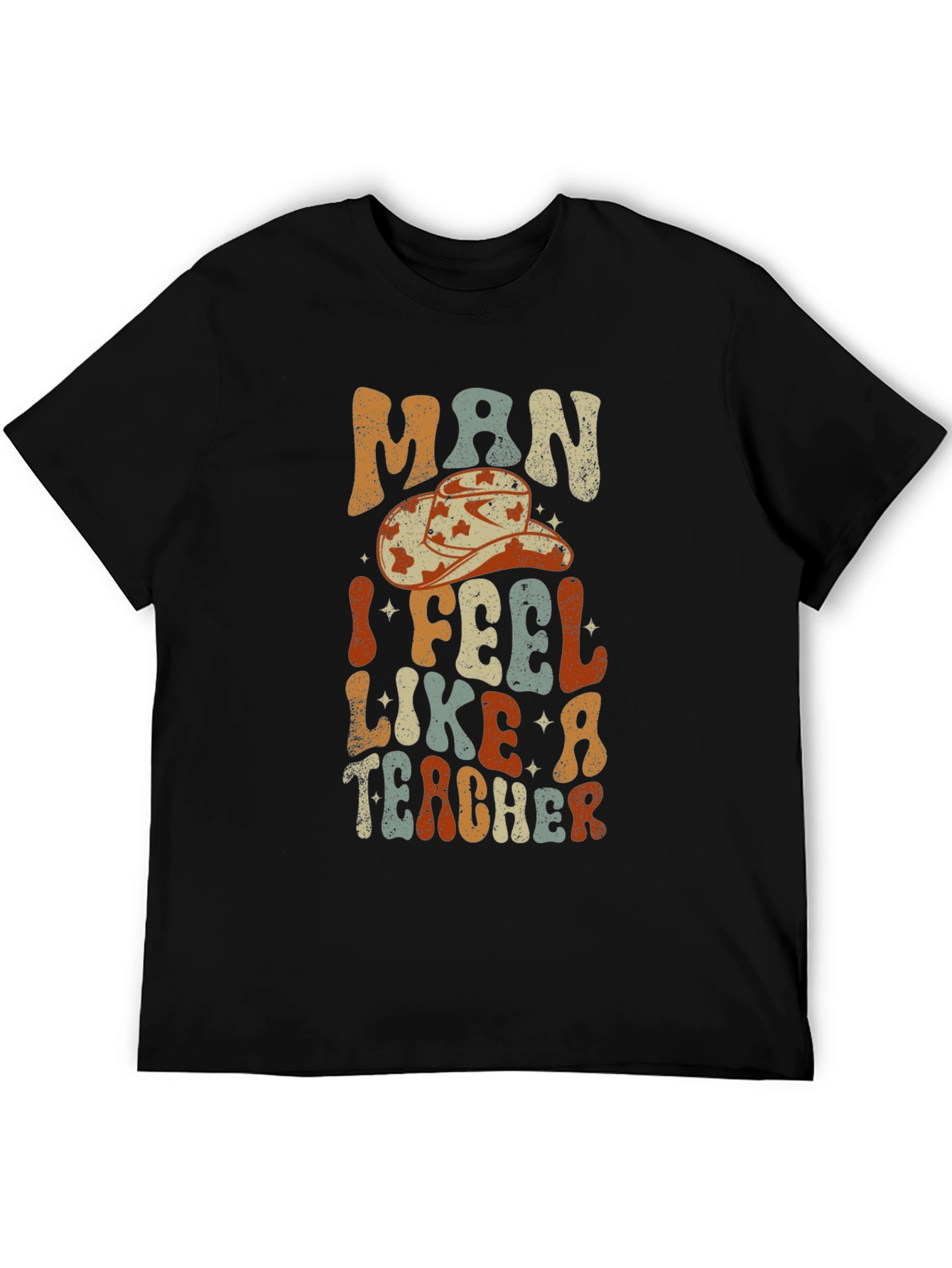 Black Man I Feel Like a Teacher Graphic T-Shirt view 5
