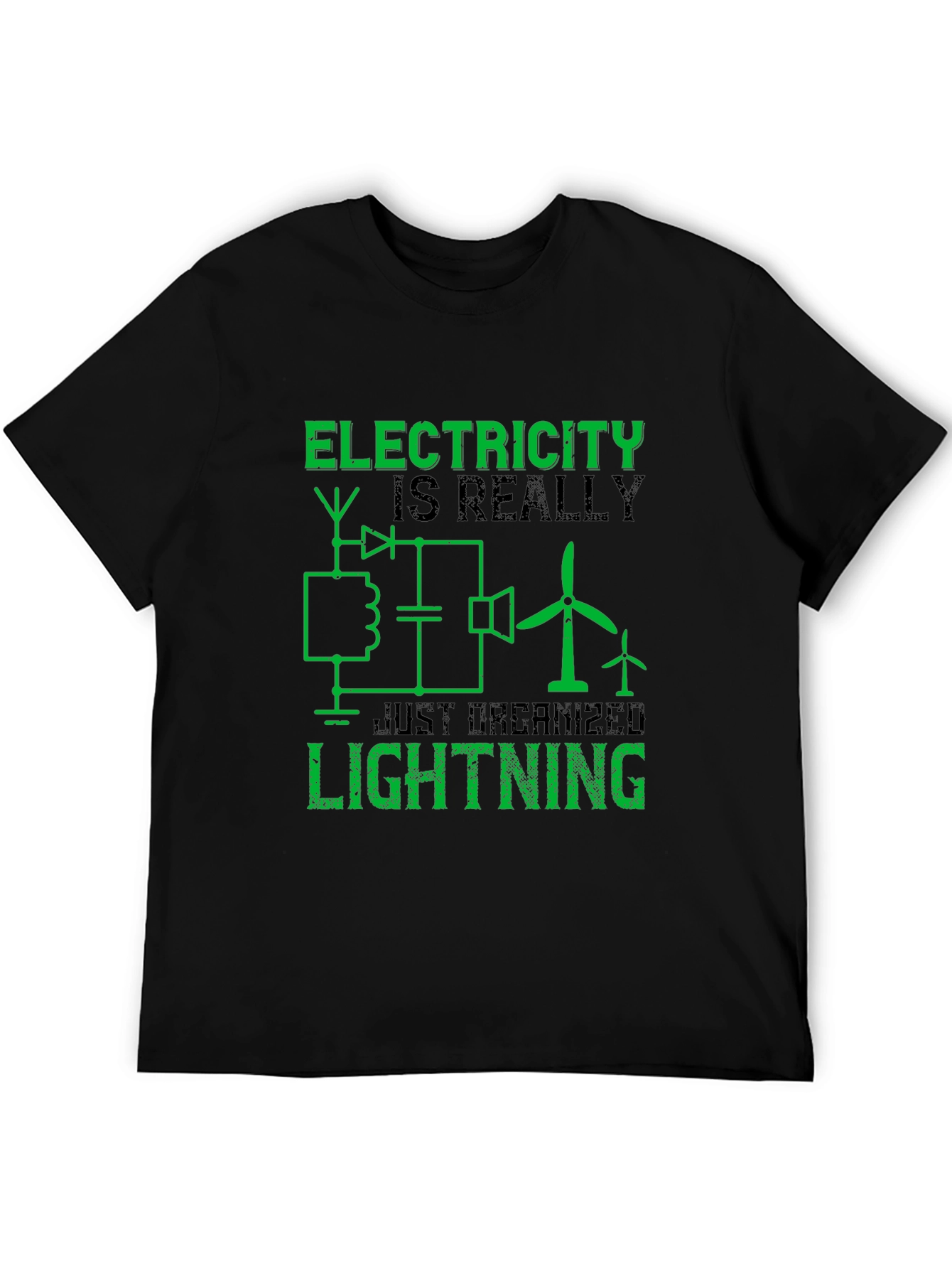 Black Electricity is Really Just Organized Lightning T-Shirt view 5