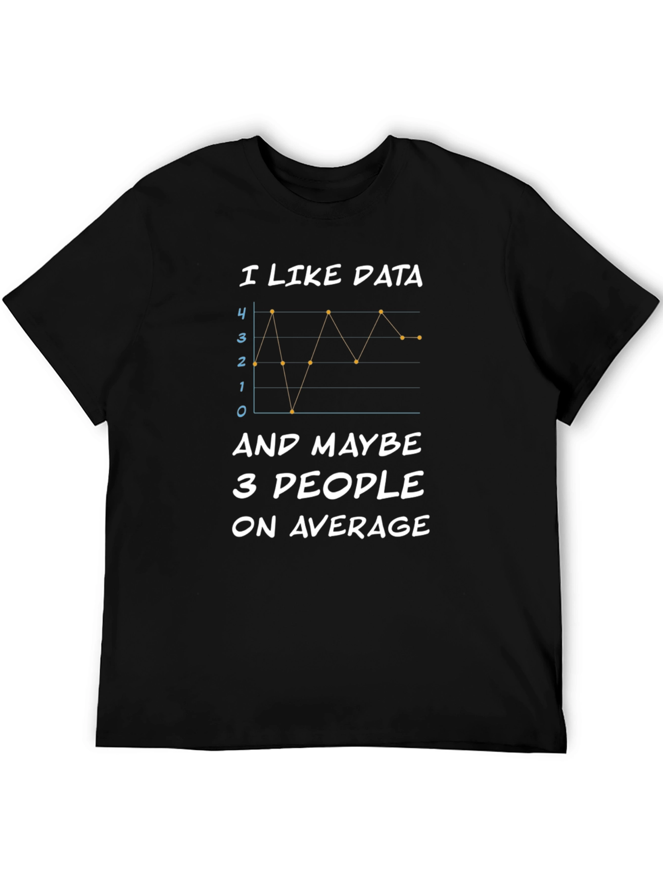 Black I Like Data Funny Graph T-Shirt view 5