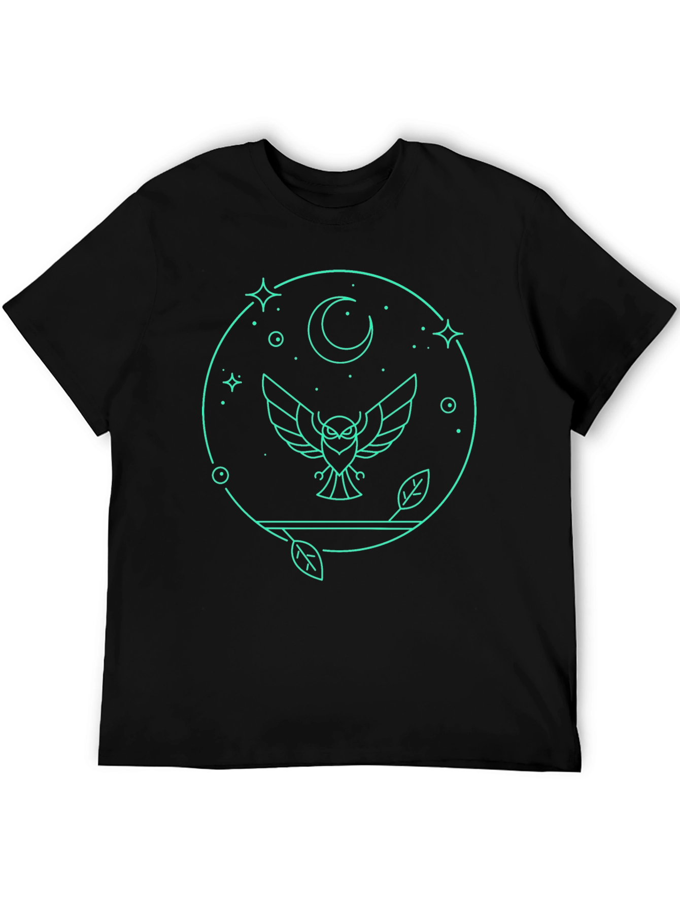 Black Owl Moon Graphic Tee - Stylish & Unique Black T-Shirt view 5