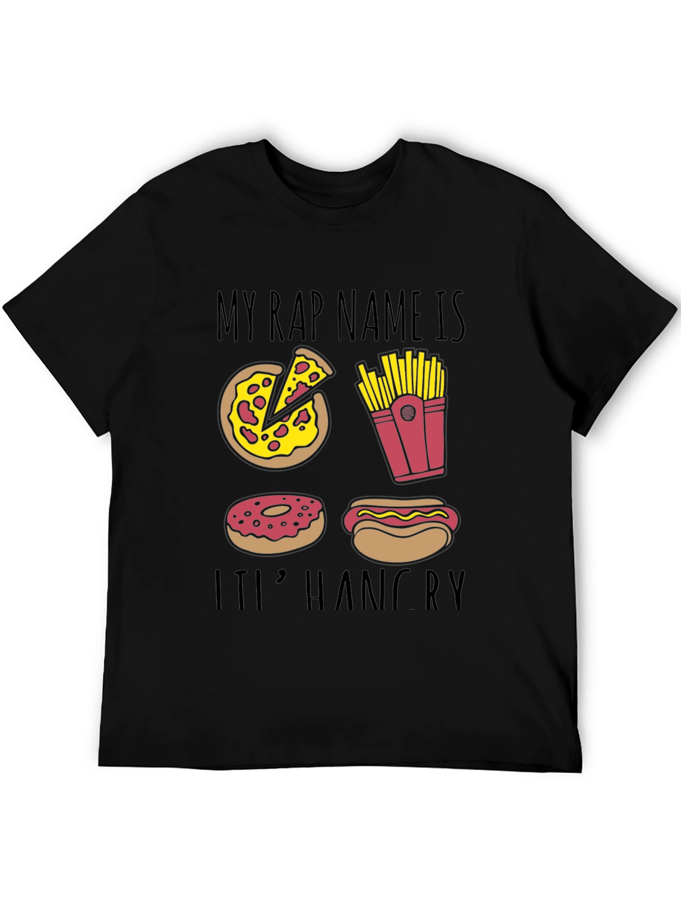 Black My Rap Name Is It's Hangry T-Shirt view 5