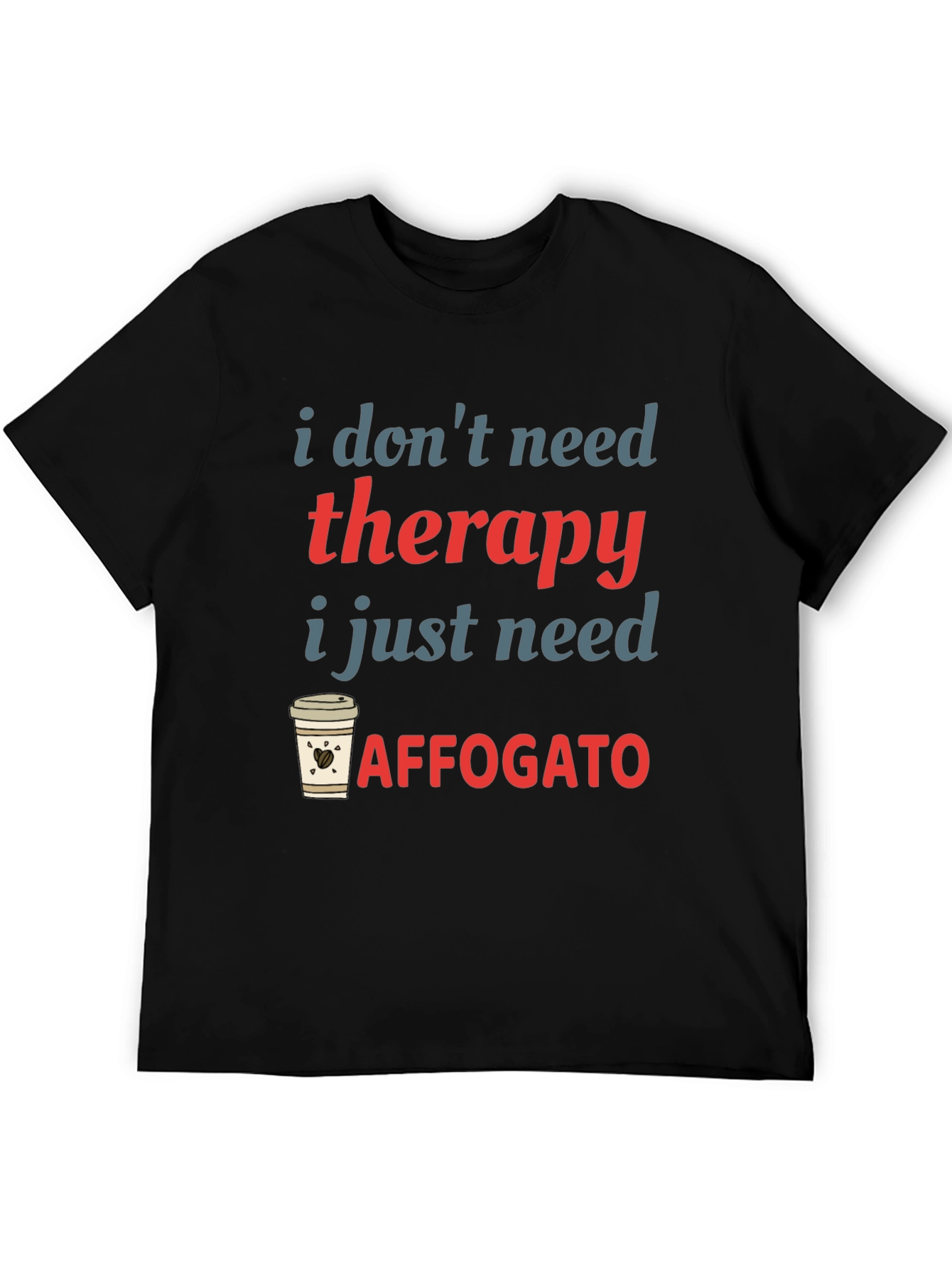 Black Therapy Affogato Graphic Tee - Coffee Lover T-Shirt view 5