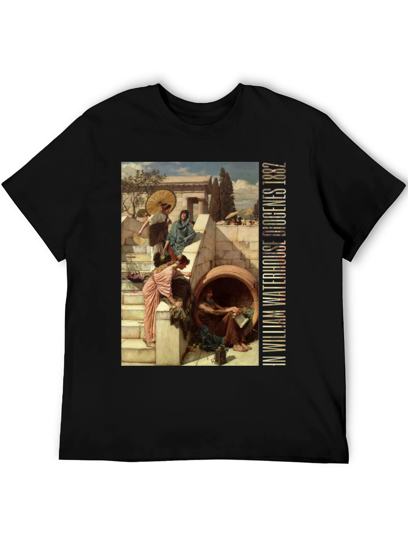 Black Diogenes Waterhouse 1882 T-Shirt view 5