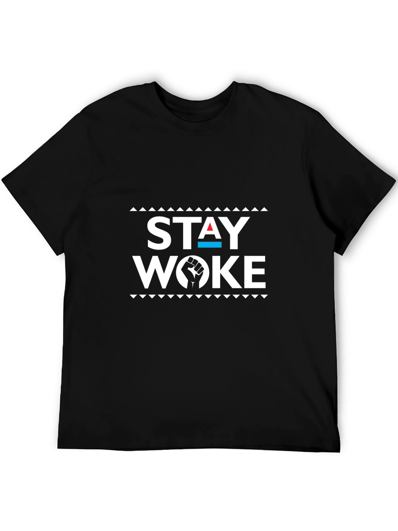 Black Stay Woke Graphic Tee - Black Cotton Blend view 5